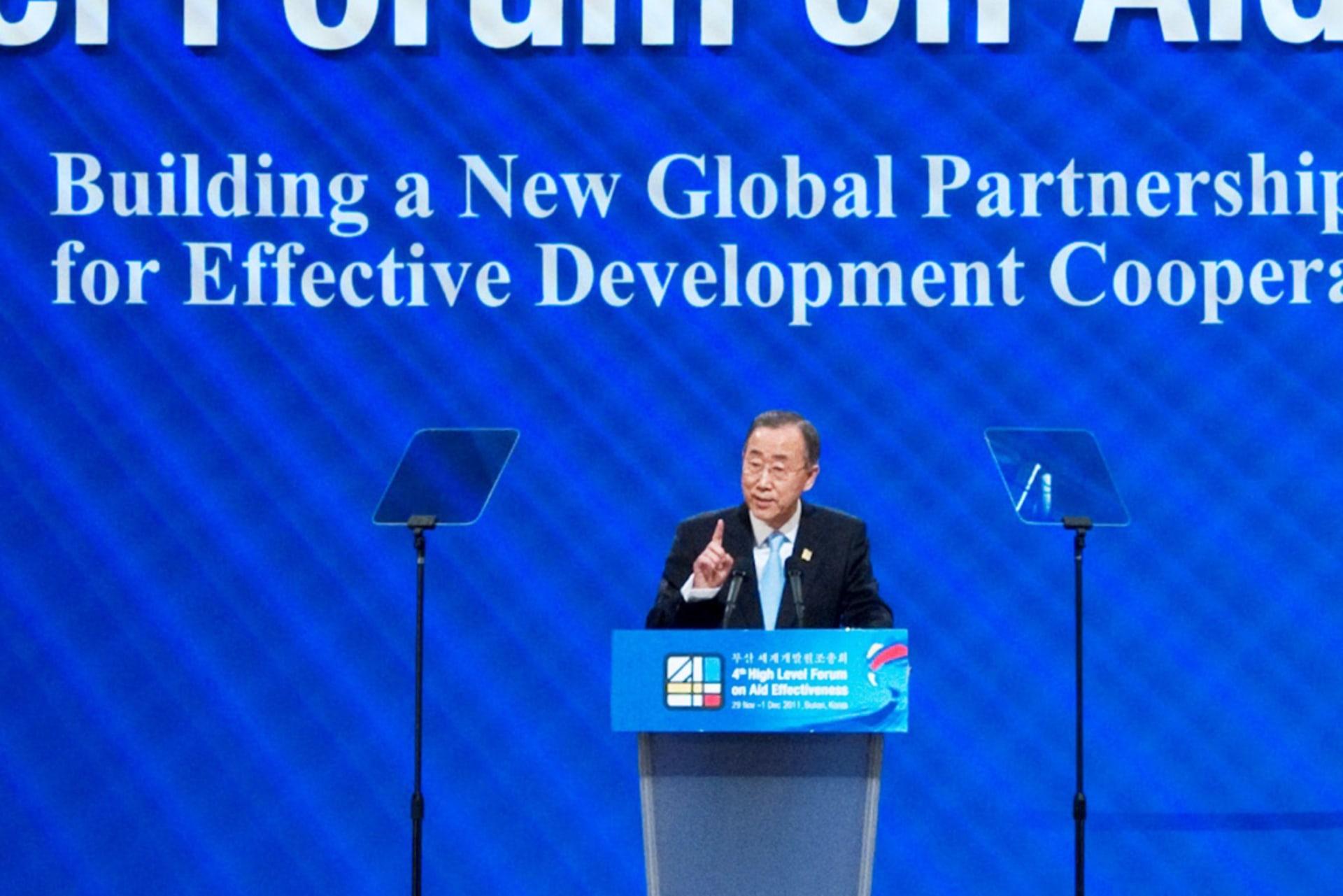<p>Secretary-General Ban Ki-moon speaks at opening session of 4th High Level Forum on Aid Effectiveness.</p>
