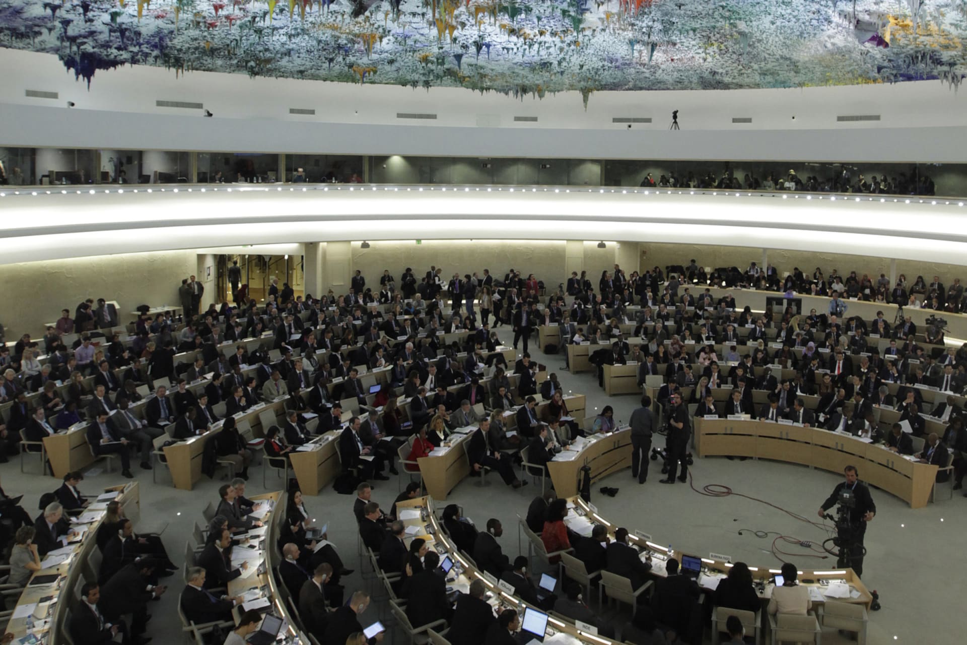 <p>Overview of the U.N. Human Rights Council during the emergency debate on human rights and humanitarian situation in Syria, at the United Nations in Geneva on February 28, 2012.</p>
