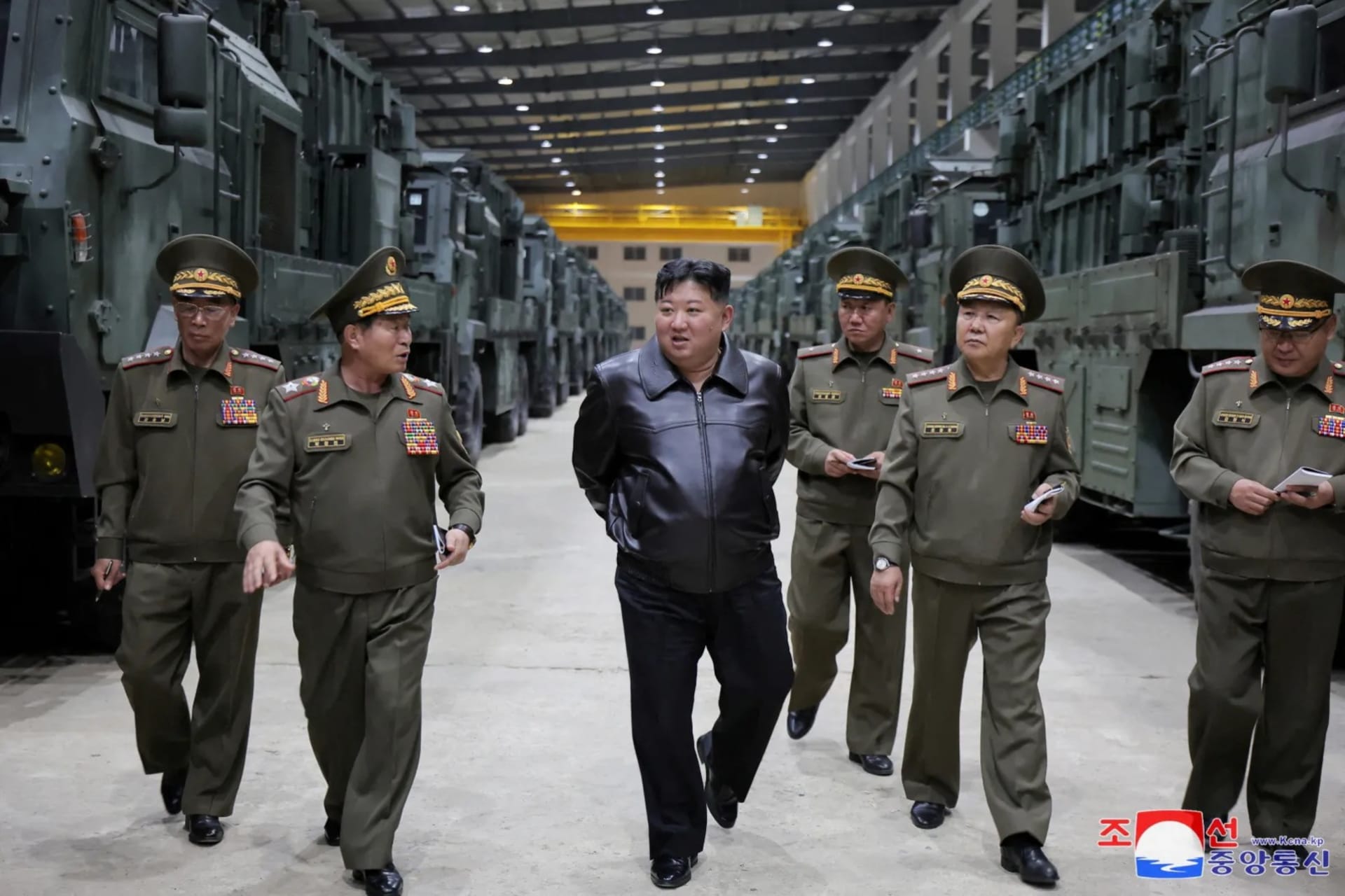 North Korean leader Kim Jong Un inspecting a missile facility, May 2024