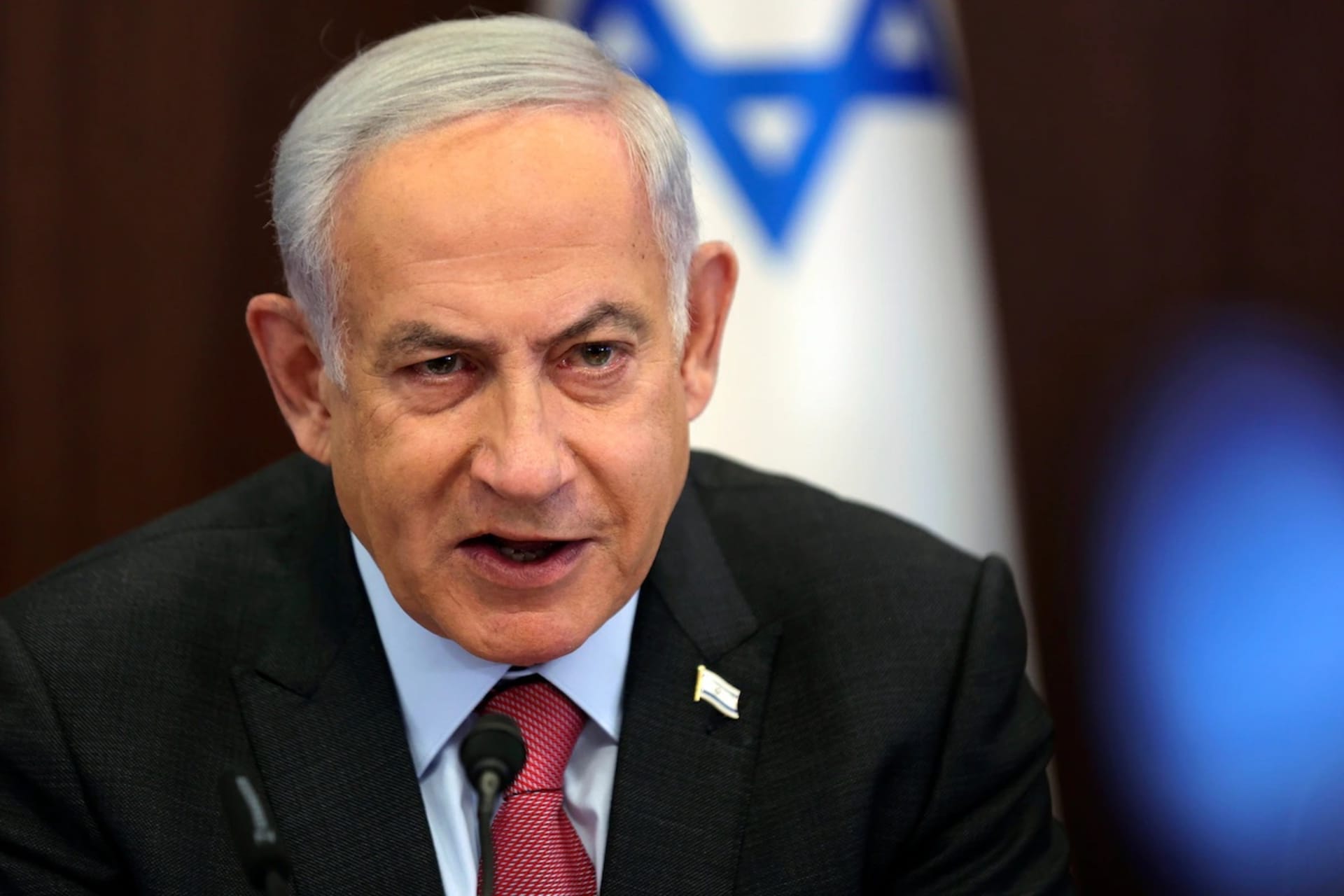 <p>Israeli Prime Minister Benjamin Netanyahu attends a weekly cabinet meeting in Jerusalem on March 19. </p>
