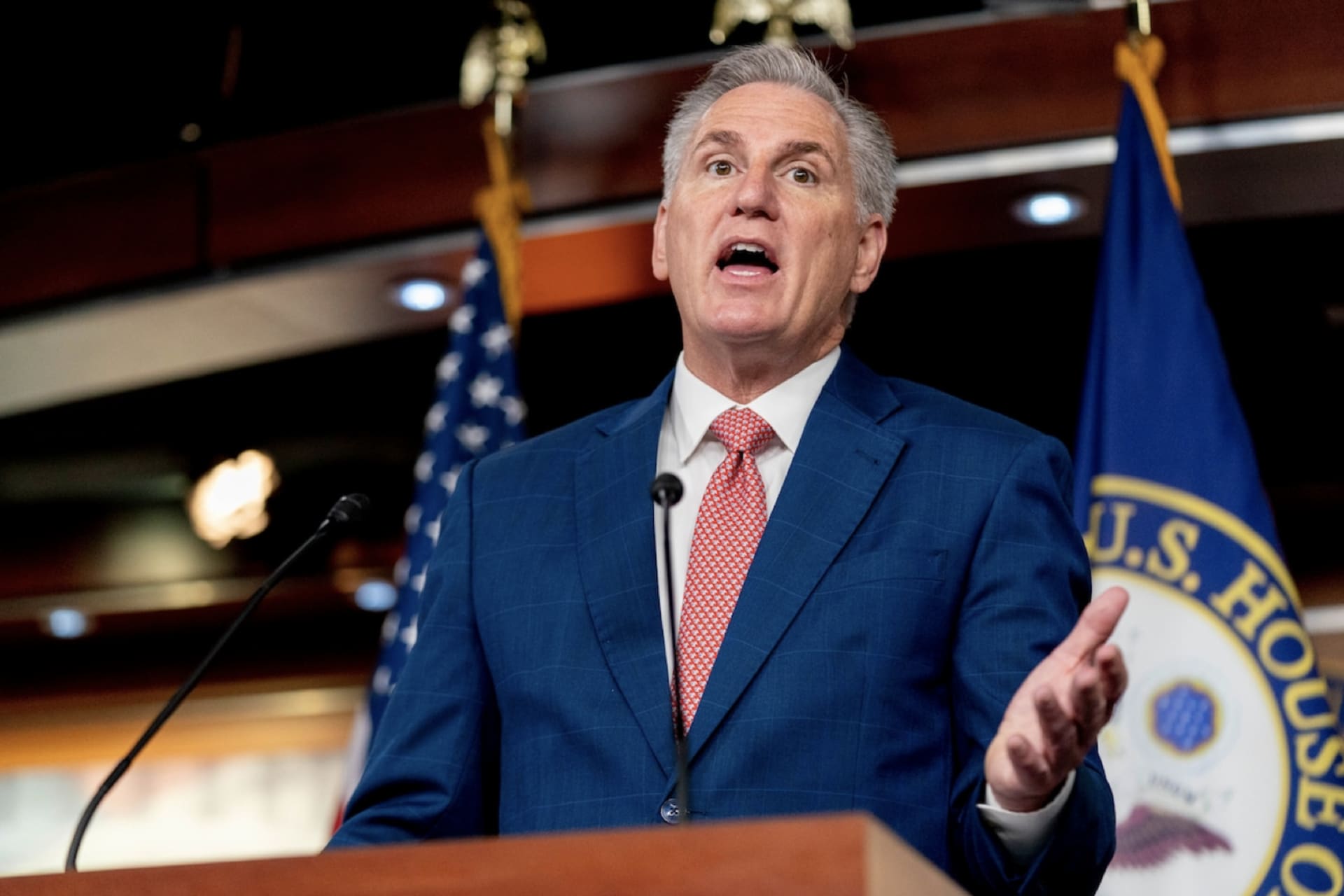 <p>House Minority Leader Kevin McCarthy (R-Calif.) on Capitol Hill on July 29. </p>
