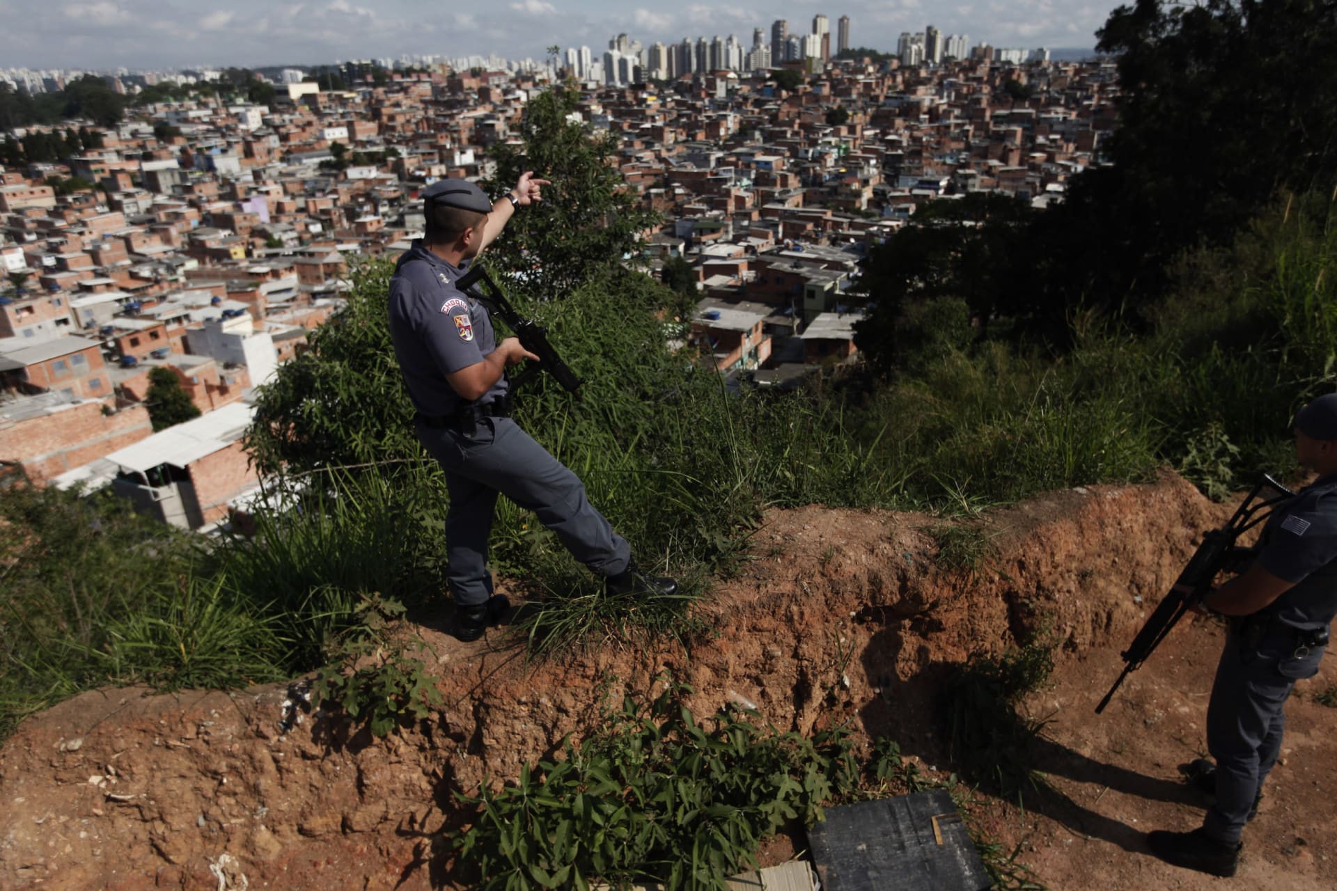 Brazilian Police Officers during security op in Sao Paulo