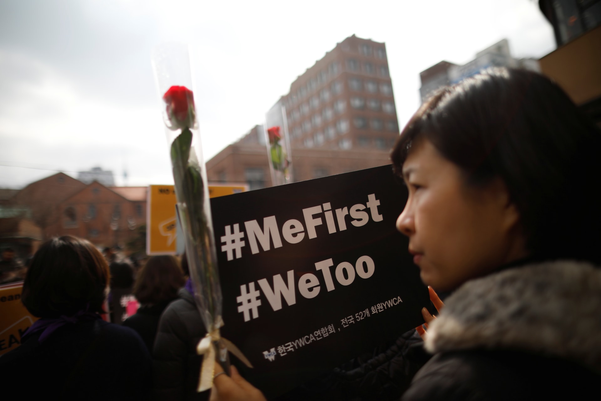 <p>Women attend a protest as a part of the #MeToo movement in Seoul, South Korea. </p>
