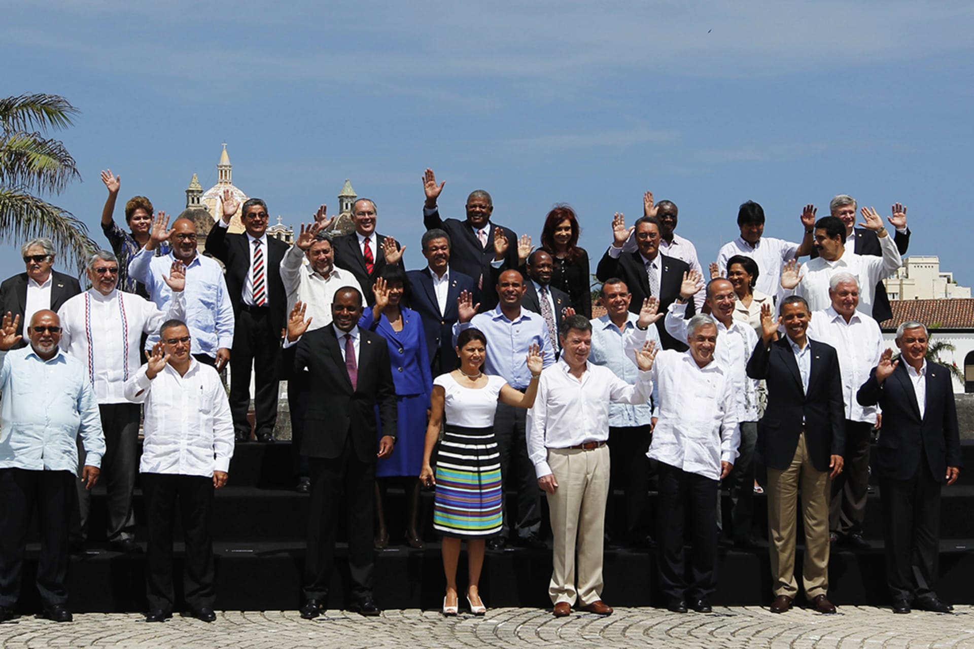 Heads of state pose at the sixth Summit of the Americas in Cartagena, Colombia, in April 2012. Enrique Marcarian/Reuters