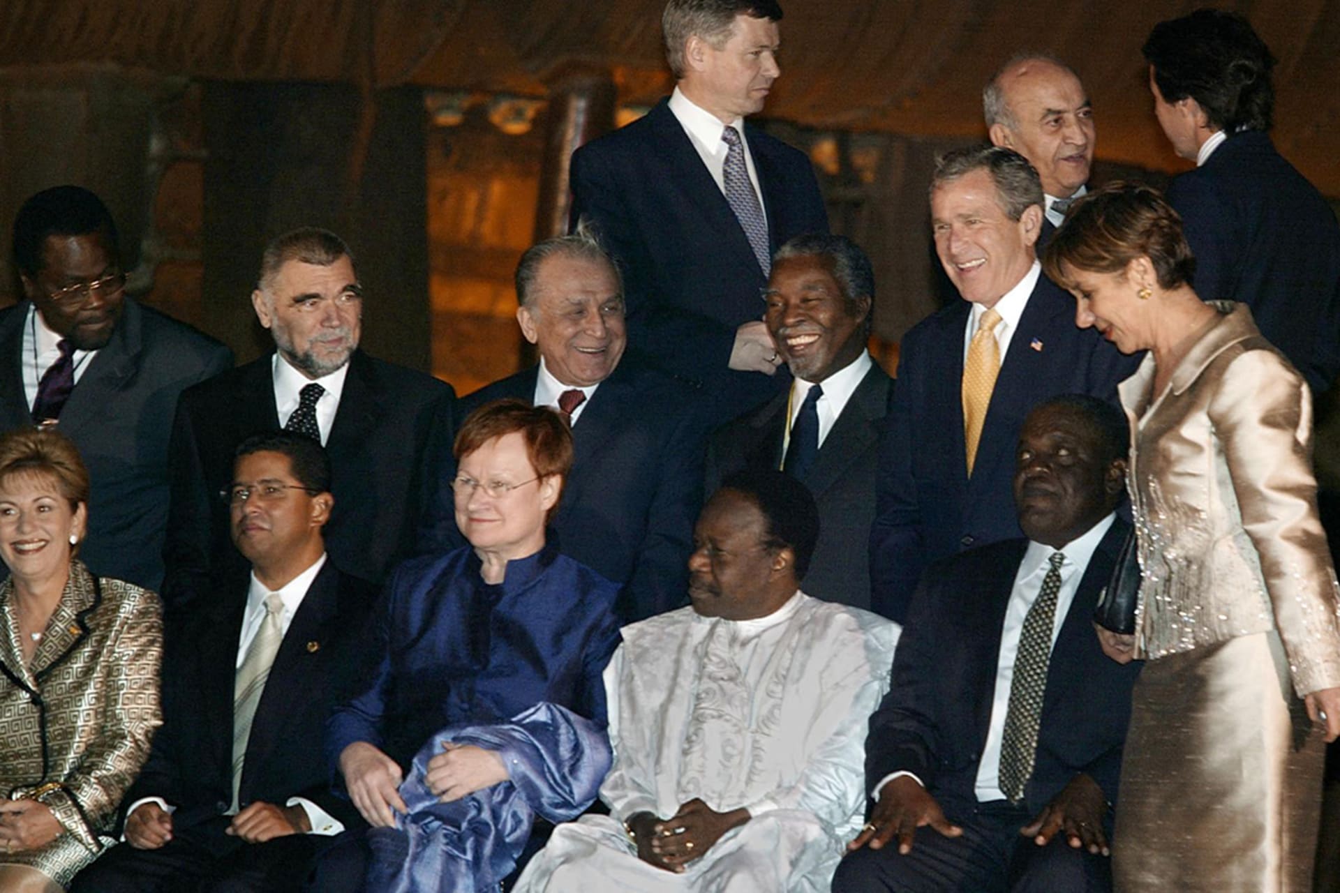 World leaders pose for a group photo at the International Conference on Financing for Development in Monterrey, Mexico, March 21, 2002. Stephen Jaffe/AFP/Getty Images