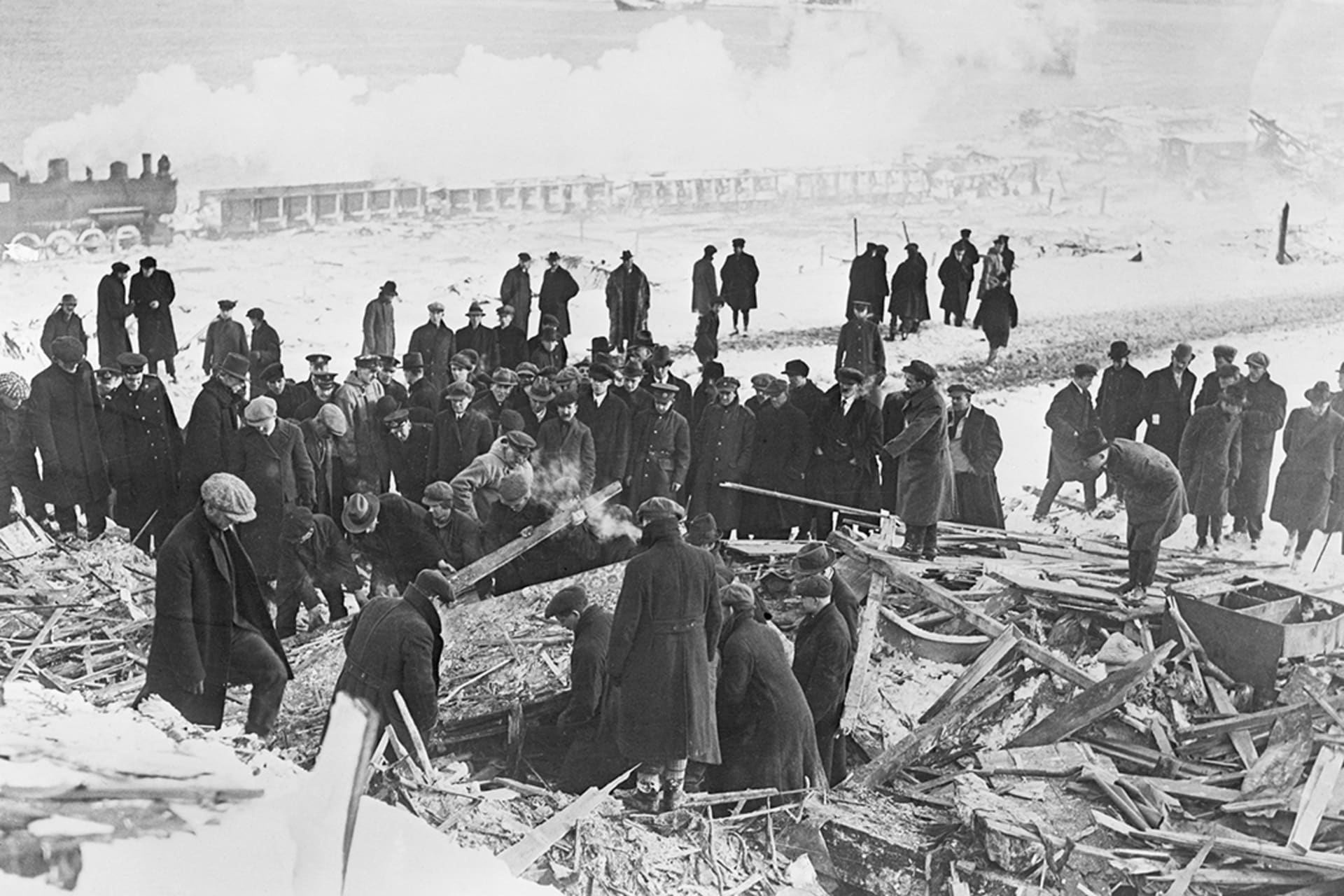 People continue searching the ruins days after the Halifax explosion. Bettmann/Getty Images