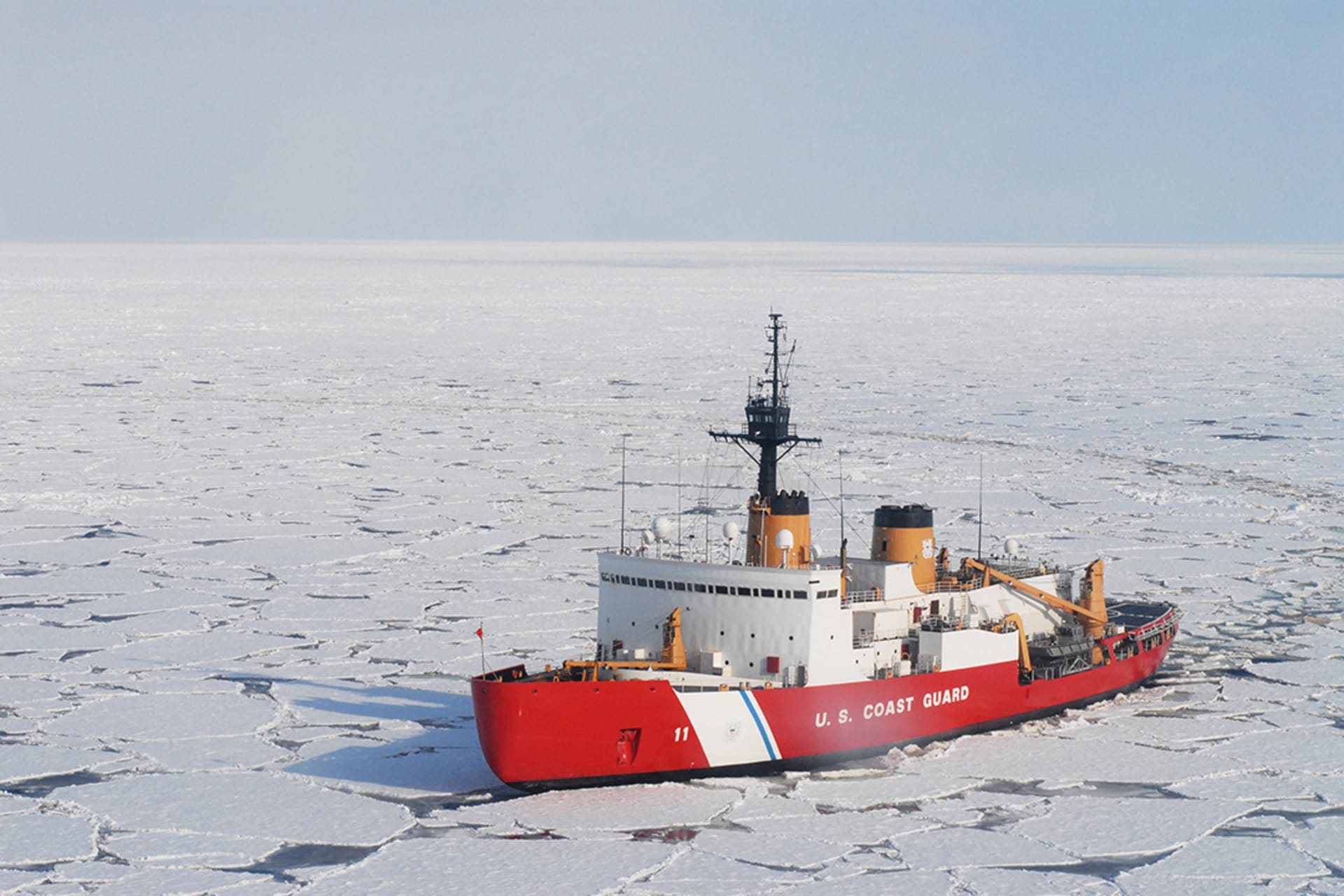 The icebreaker Polar Sea conducts an international research expedition in the Beaufort Sea, part of the Arctic Ocean, in 2009. U.S. Coast Guard