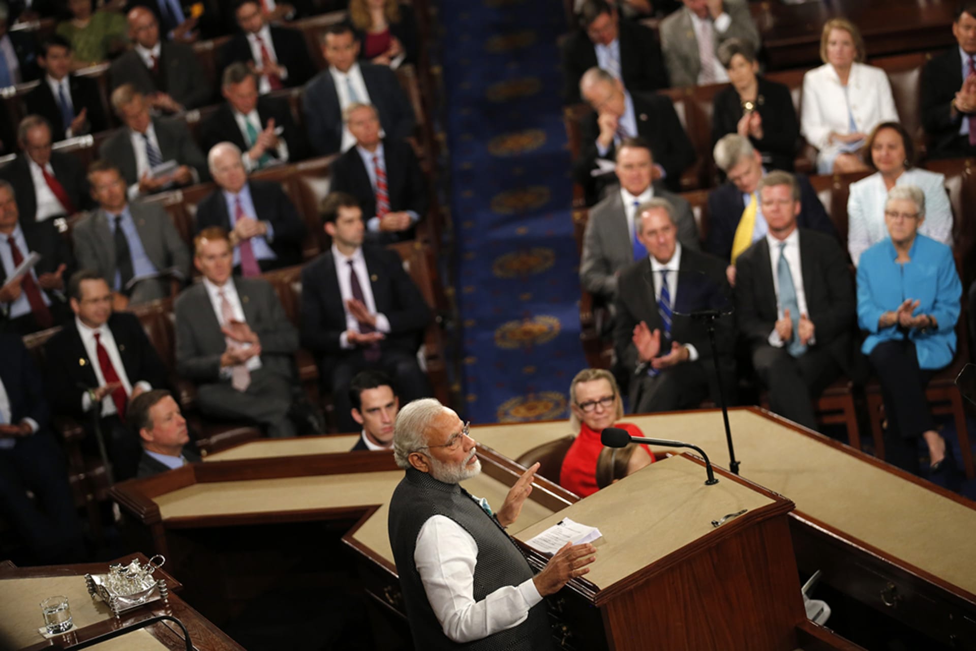 India’s Prime Minister Modi addresses Congress on Capitol Hill. Carlos Barria/Reuters