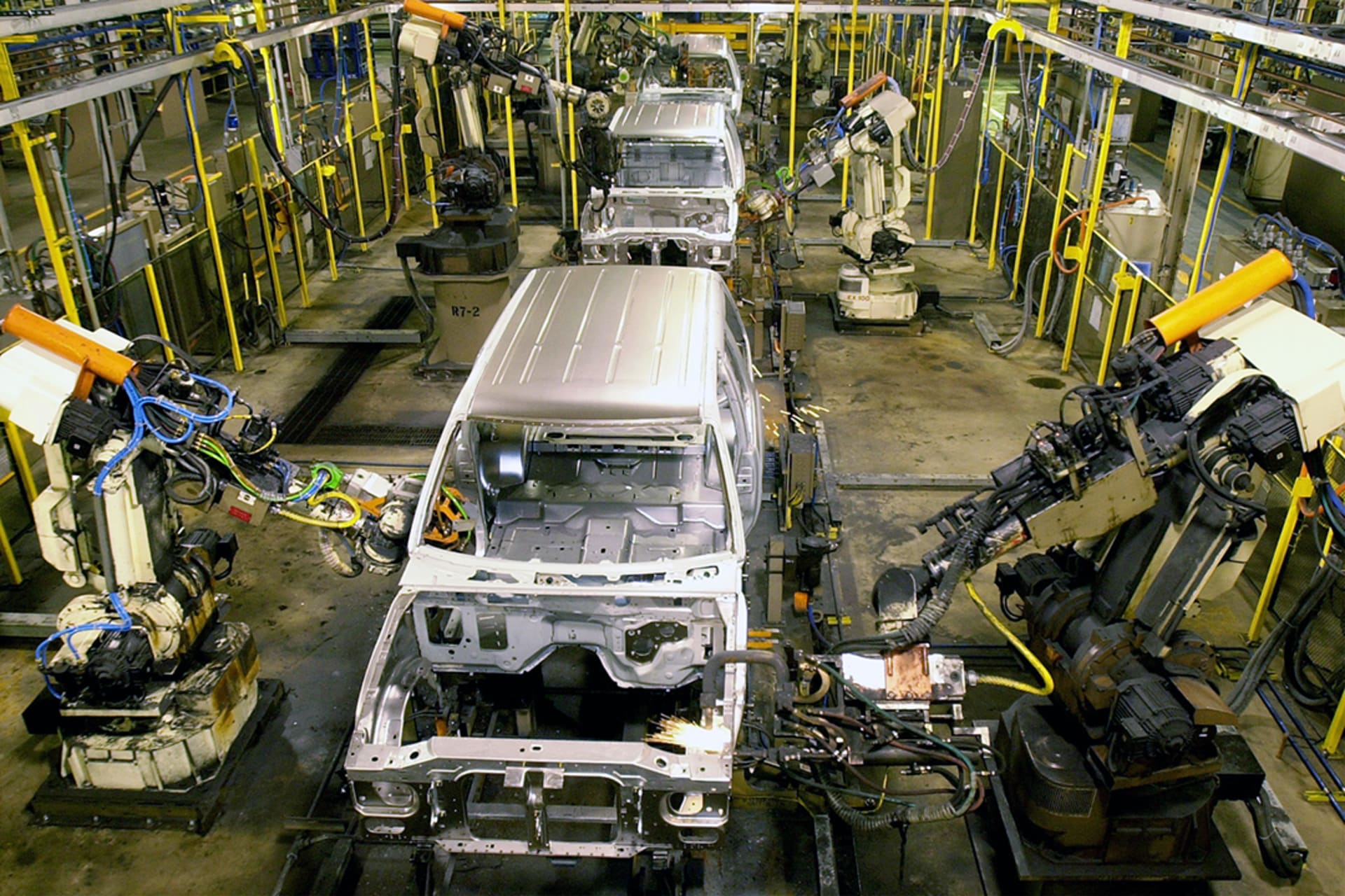 A Ford assembly plant in Louisville, Kentucky, building new SUVs, April 4, 2001.
