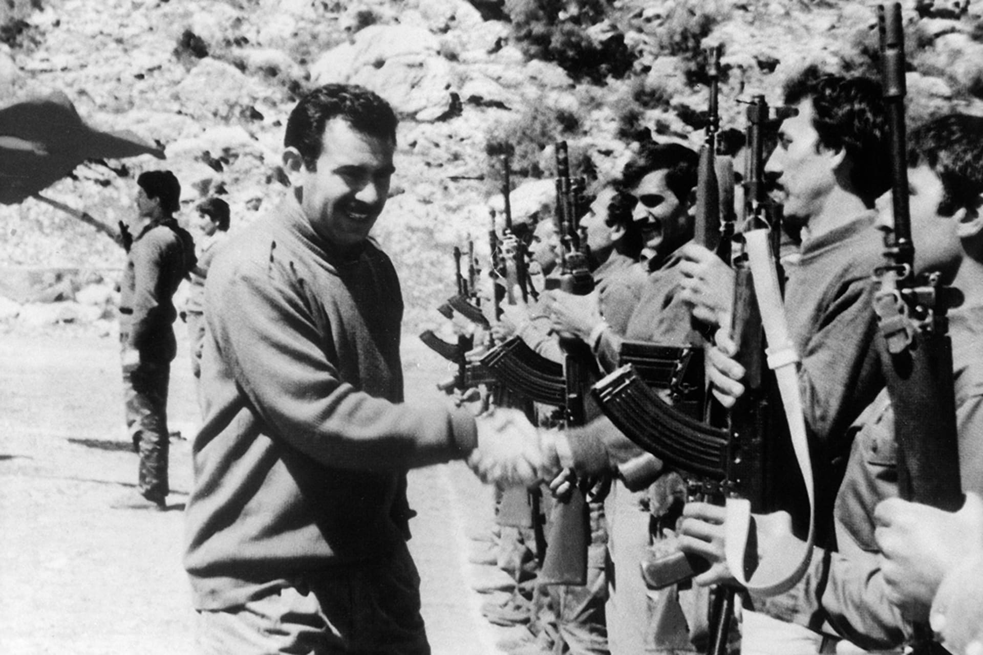 Abdullah Ocalan, founder of the PKK, inspects guerrilla forces in 1978. 
