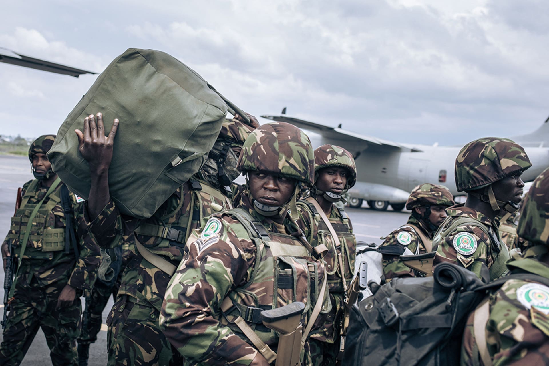 Kenyan soldiers arrive in Goma as part of the East African Community’s multinational intervention force. Alexis Huguet/AFP/Getty Images