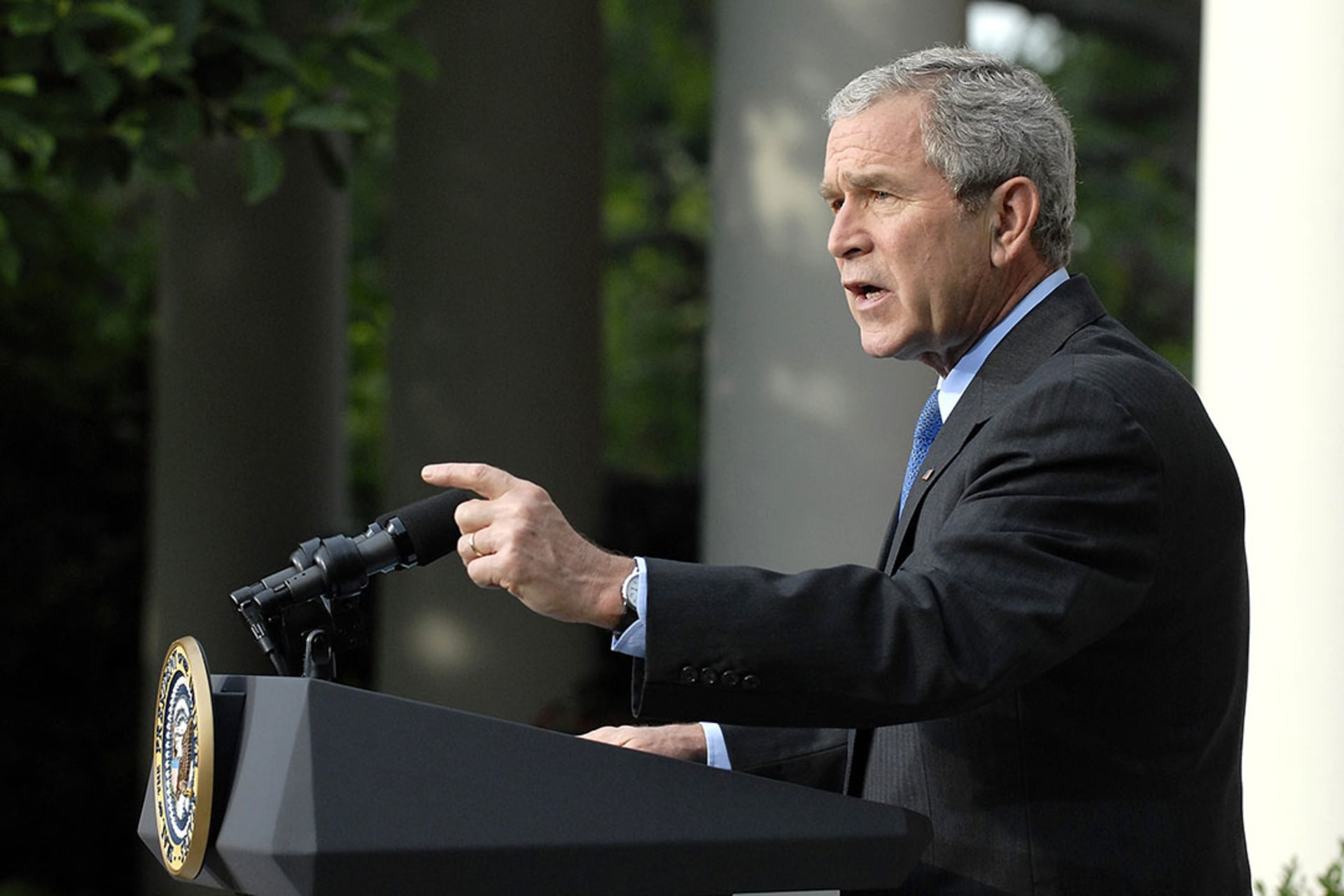 U.S. President George W. Bush gives a statement on North Korea in June 2008. Jonathan Ernst/Reuters