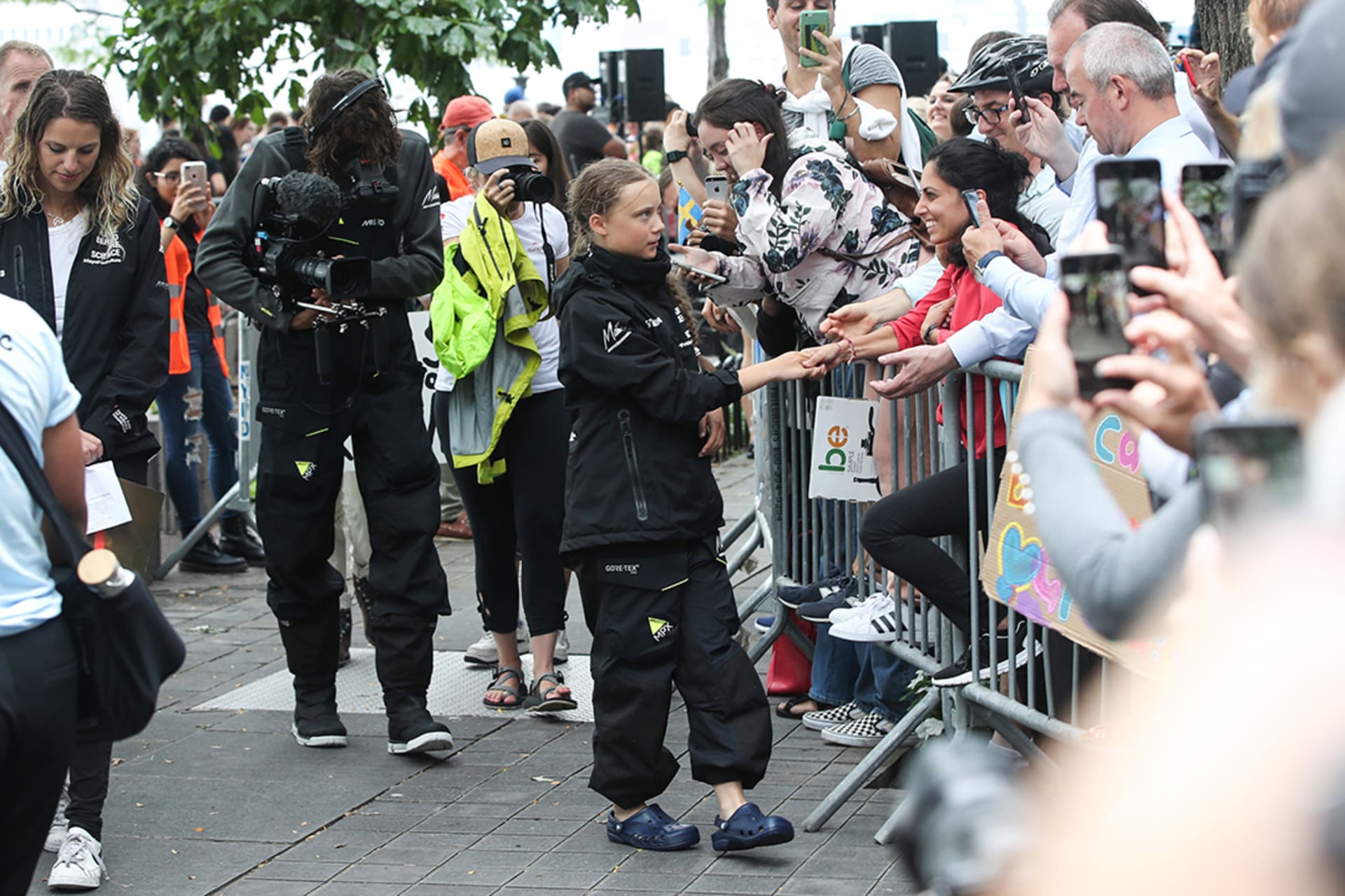Swedish climate activist Greta Thunberg arrives in New York for the summit after a fifteen-day journey on a zero-carbon yacht. Atilgan Ozdil/Anadolu Agency via Getty Images