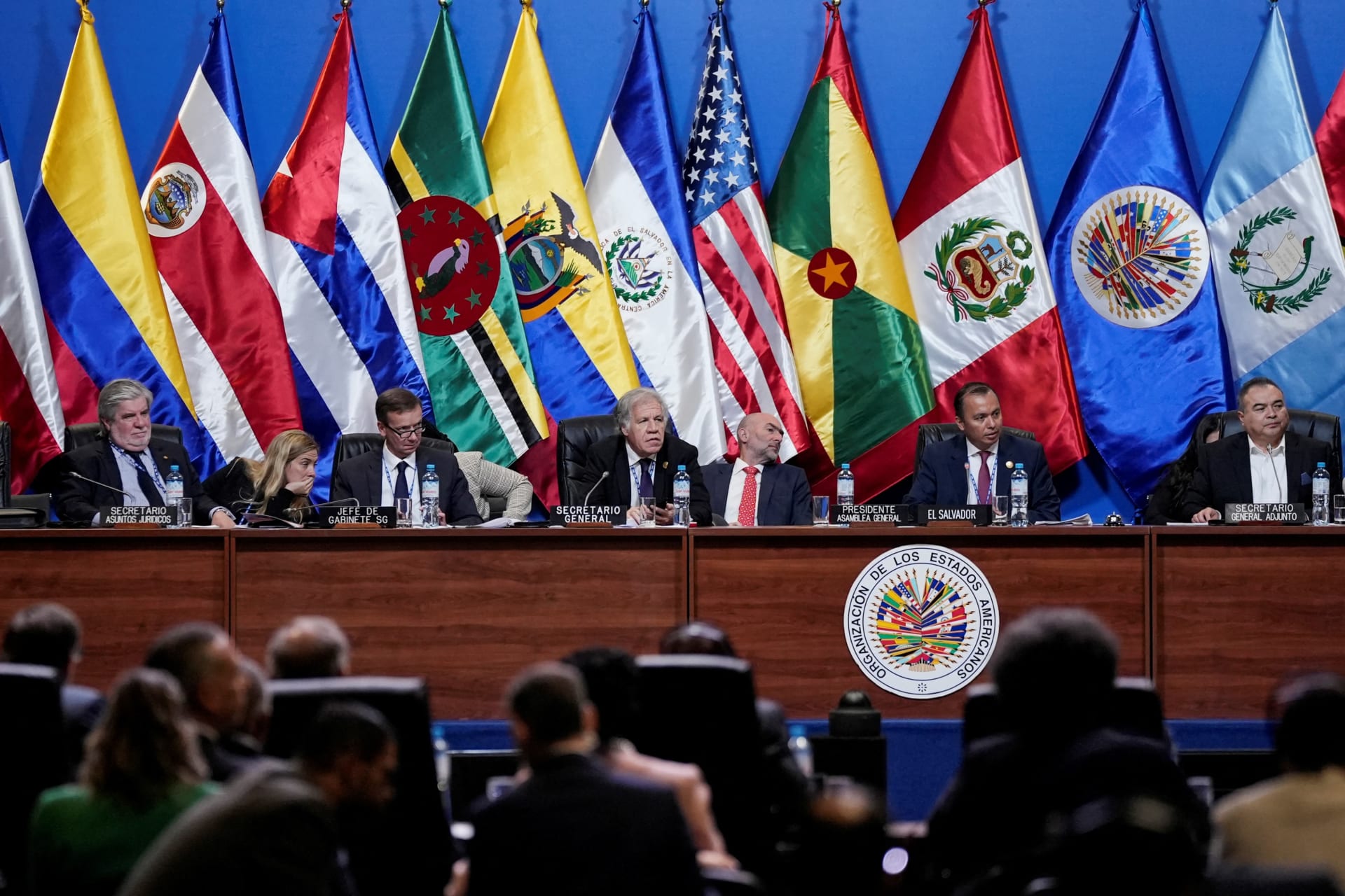 <p>Delegates at a session of Fifty-Second General Assembly of the Organization of American States in Lima, Peru, October 7, 2022. </p>