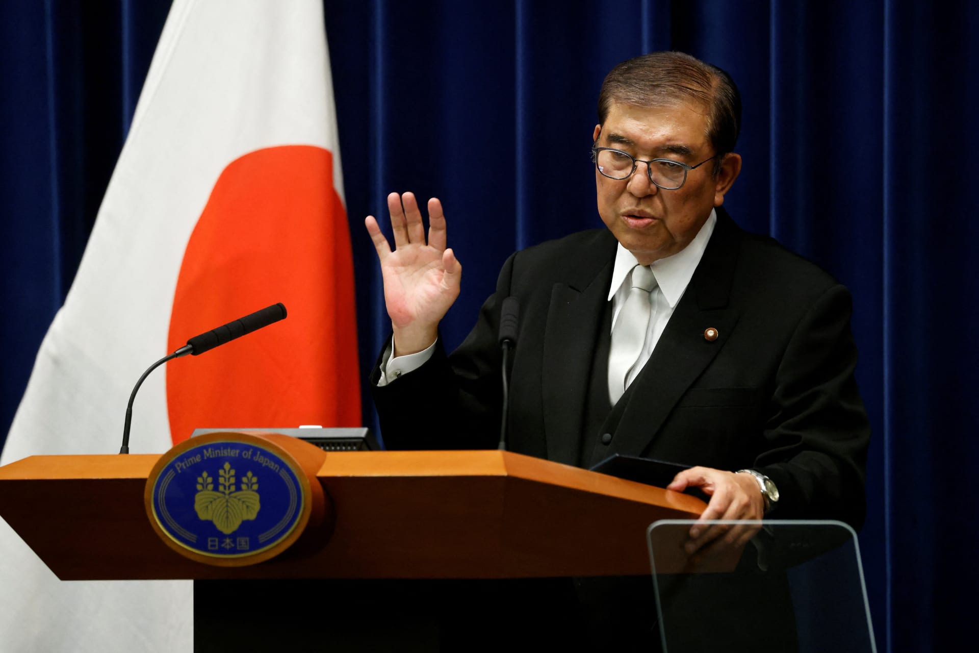 <p>Japanese Prime Minister Ishiba Shigeru speaks at a press conference in Tokyo on November 11, 2024.</p>