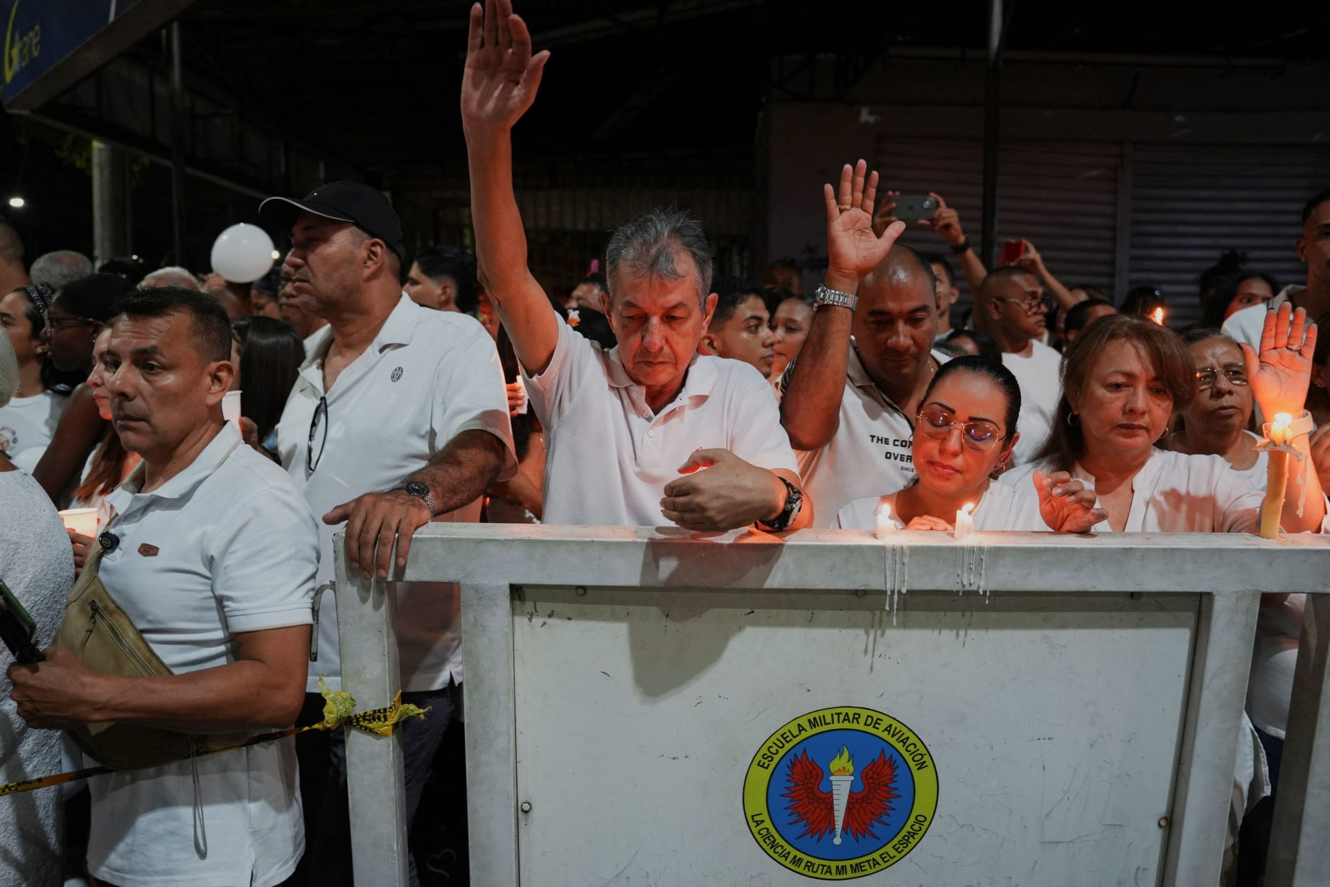<p>A candlelight vigil in honor of victims of a bomb attack near the Colombia Aerospace base in Cali, Colombia, August 24, 2025.</p>
