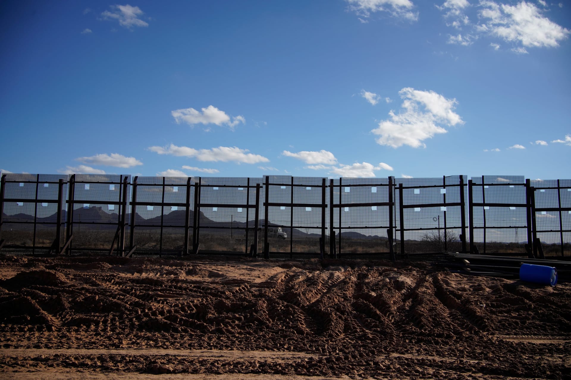 <p>A partially constructed border wall near Sunland Park, New Mexico, on January 22, 2021.</p>