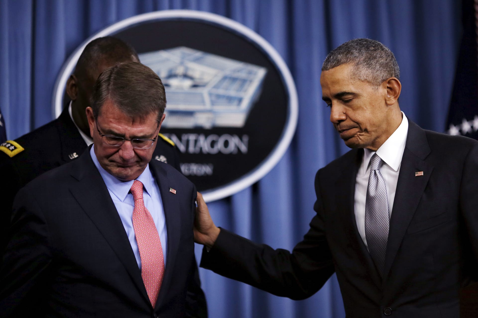 <p>President Barack Obama and Defense Secretary Ash Carter at the Pentagon.</p>
