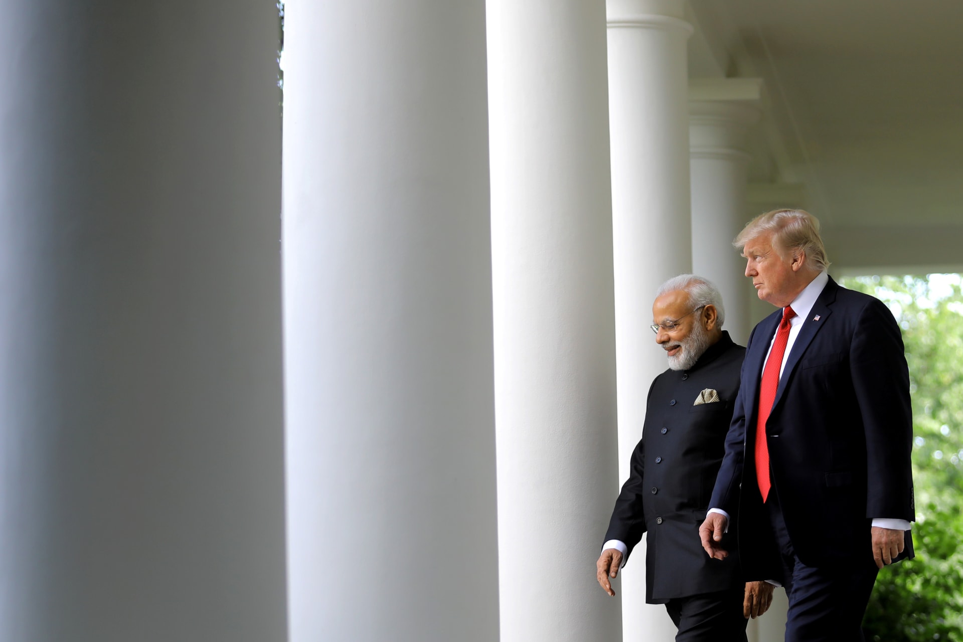 <p>U.S. President Donald J. Trump and Indian Prime Minister Narendra Modi attend a press conference.</p>
