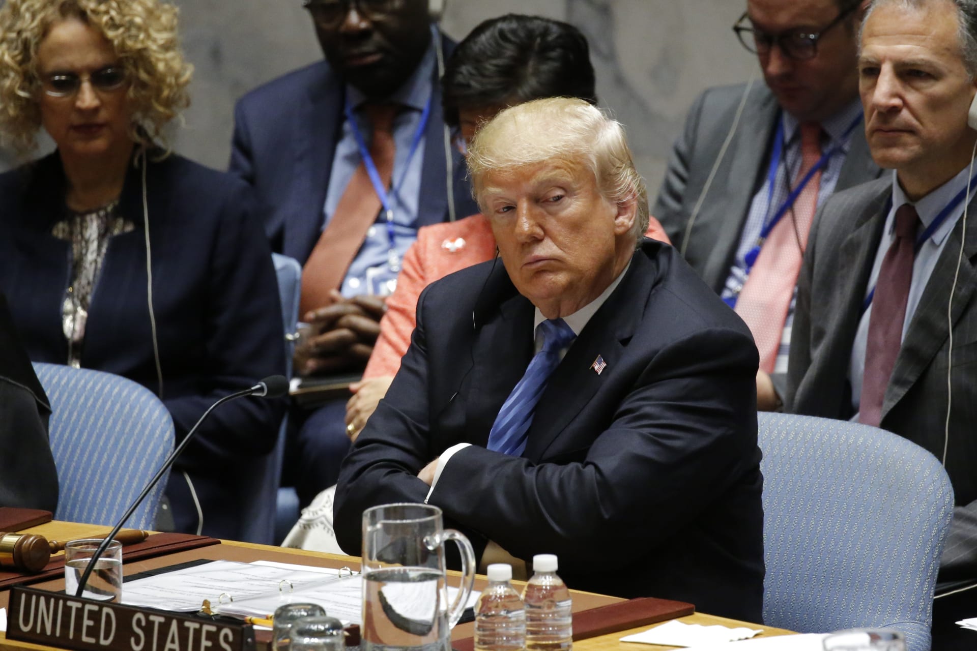 <p>U.S. President Donald J. Trump chairs a meeting of the UN Security Council.</p>

