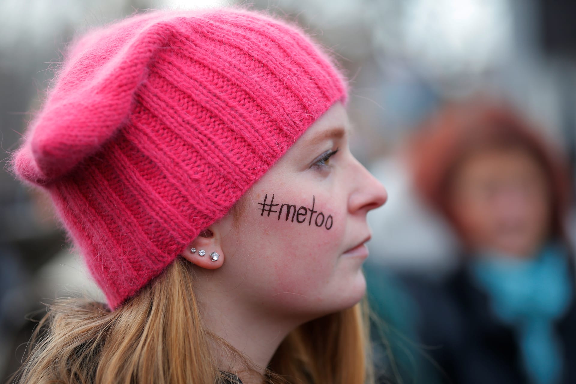 <p>Attendee of the second annual Women’s March in Cambridge, Massachusetts, U.S., January 20, 2018. </p>