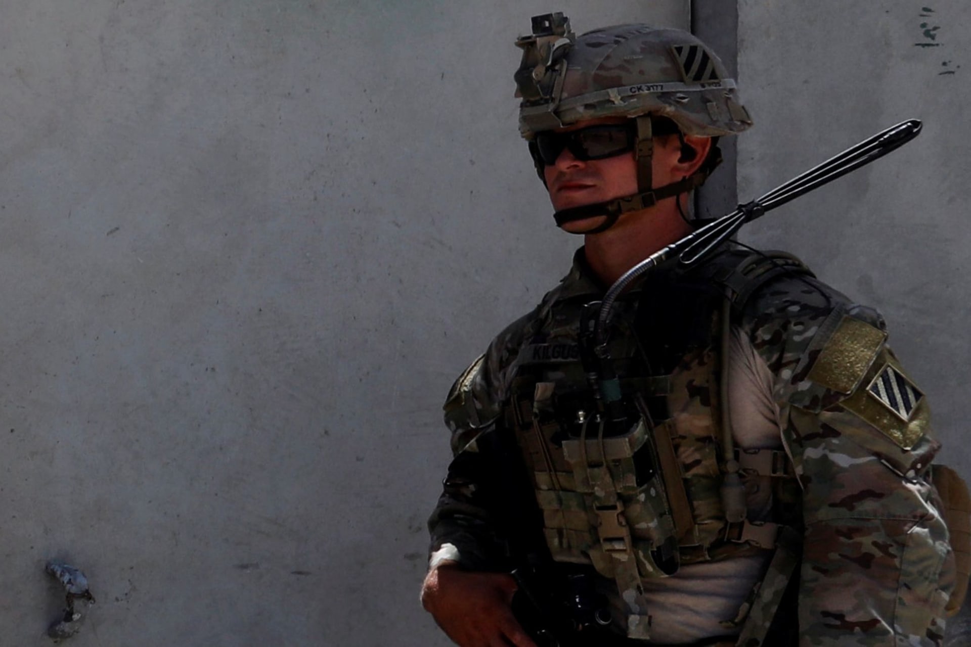 <p>U.S. troops wait at their base to fly to a training and advisory mission in Logar province, Afghanistan.</p>
