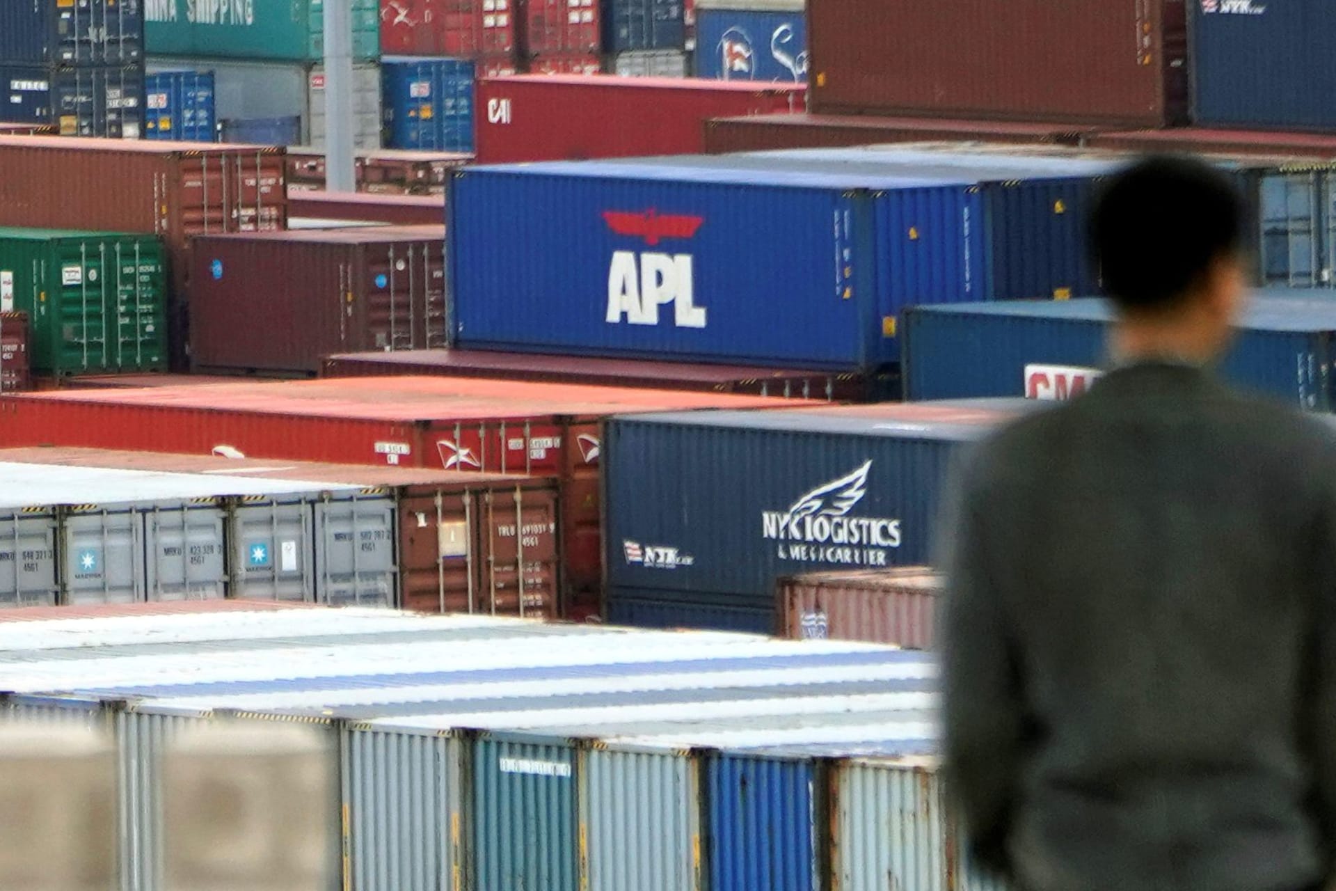 <p>Shipping containers at the Yangshan Deep Water Port in Shanghai.</p>
