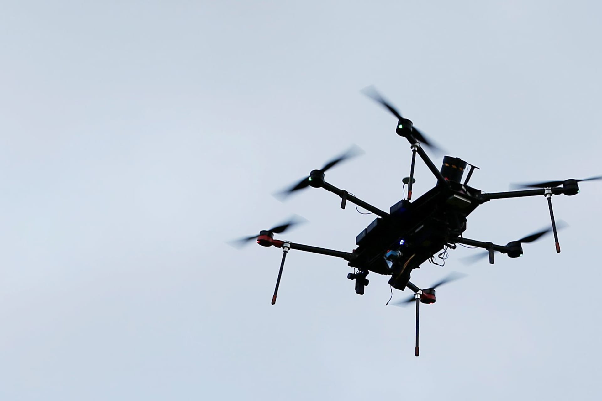 <p>An Airspace Systems Interceptor autonomous aerial drone flies during a product demonstration in California.</p>