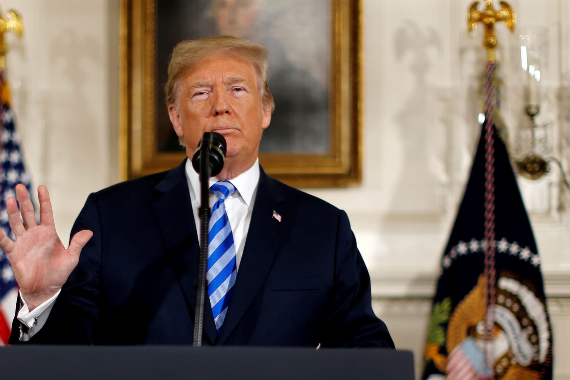 <p>Trump delivers remarks on his intentions regarding the Iran nuclear deal at the White House.</p>