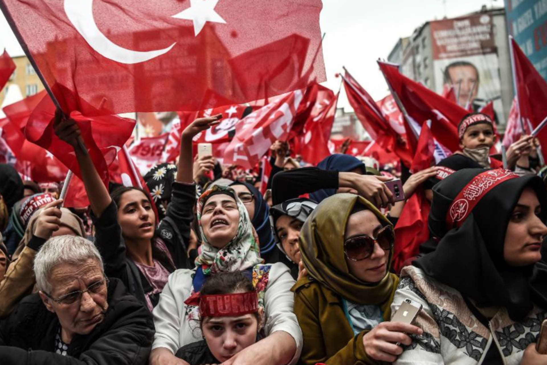 <p>A rally in support of the Turkish President on March 26, 2017 in Istanbul.</p>
