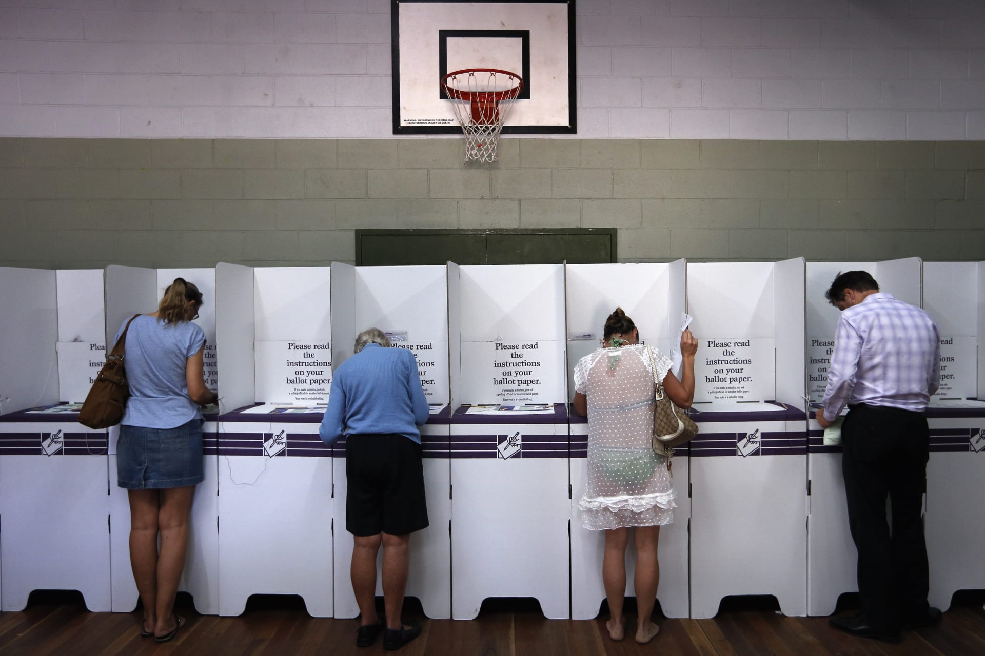 <p>Australians at the polls.</p>