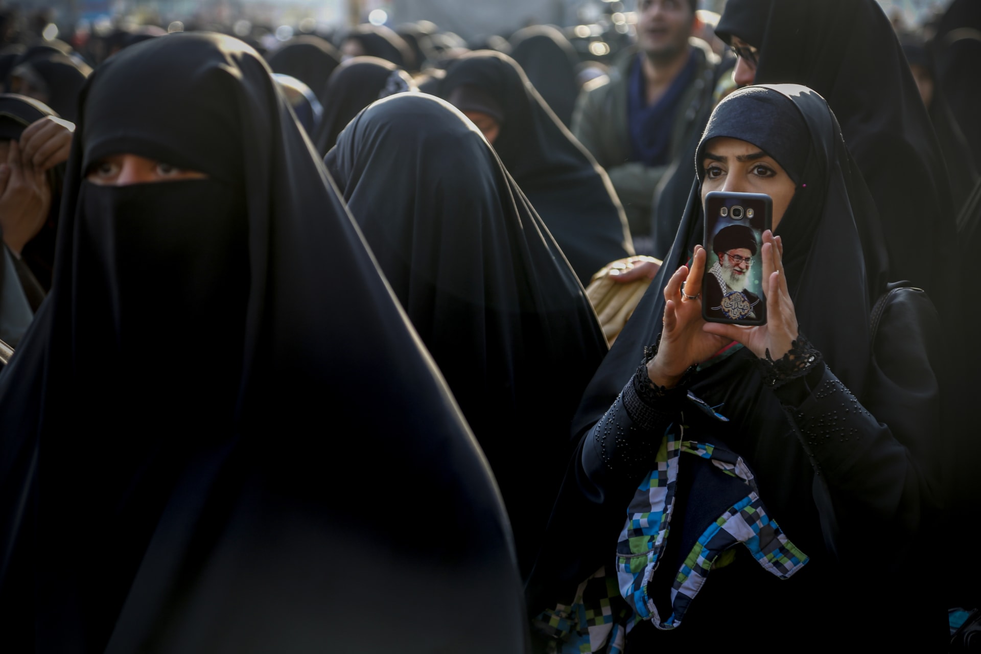 <p>Women gather in Tehran’s Imam Hussein Square to express their support for Iran’s government, January 31, 2019.</p>
