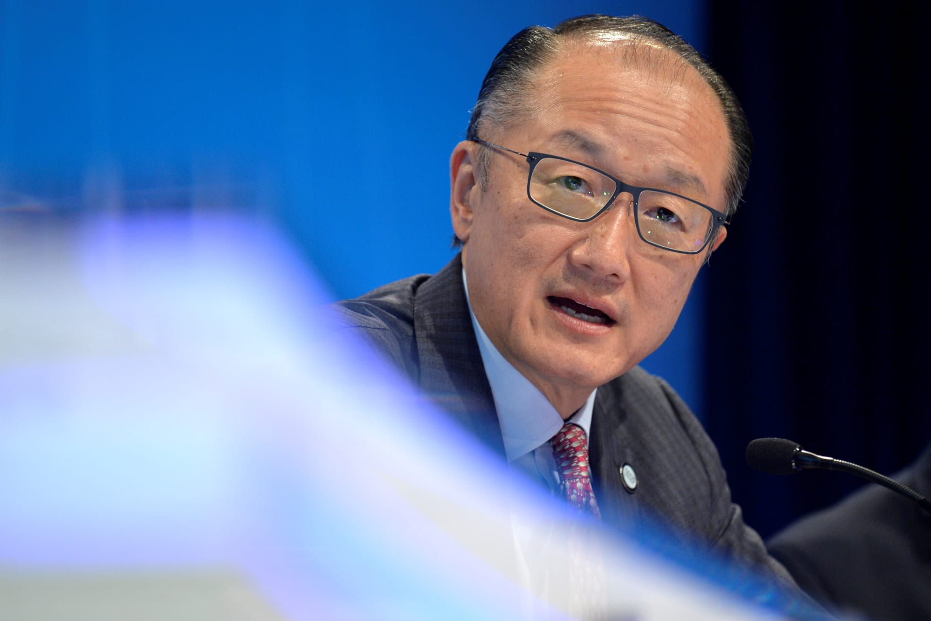<p>World Bank President Jim Yong Kim makes remarks during a press briefing to open the the IMF and World Bank’s 2017 Annual Spring Meetings in Washington, U.S. April 20, 2017</p>
