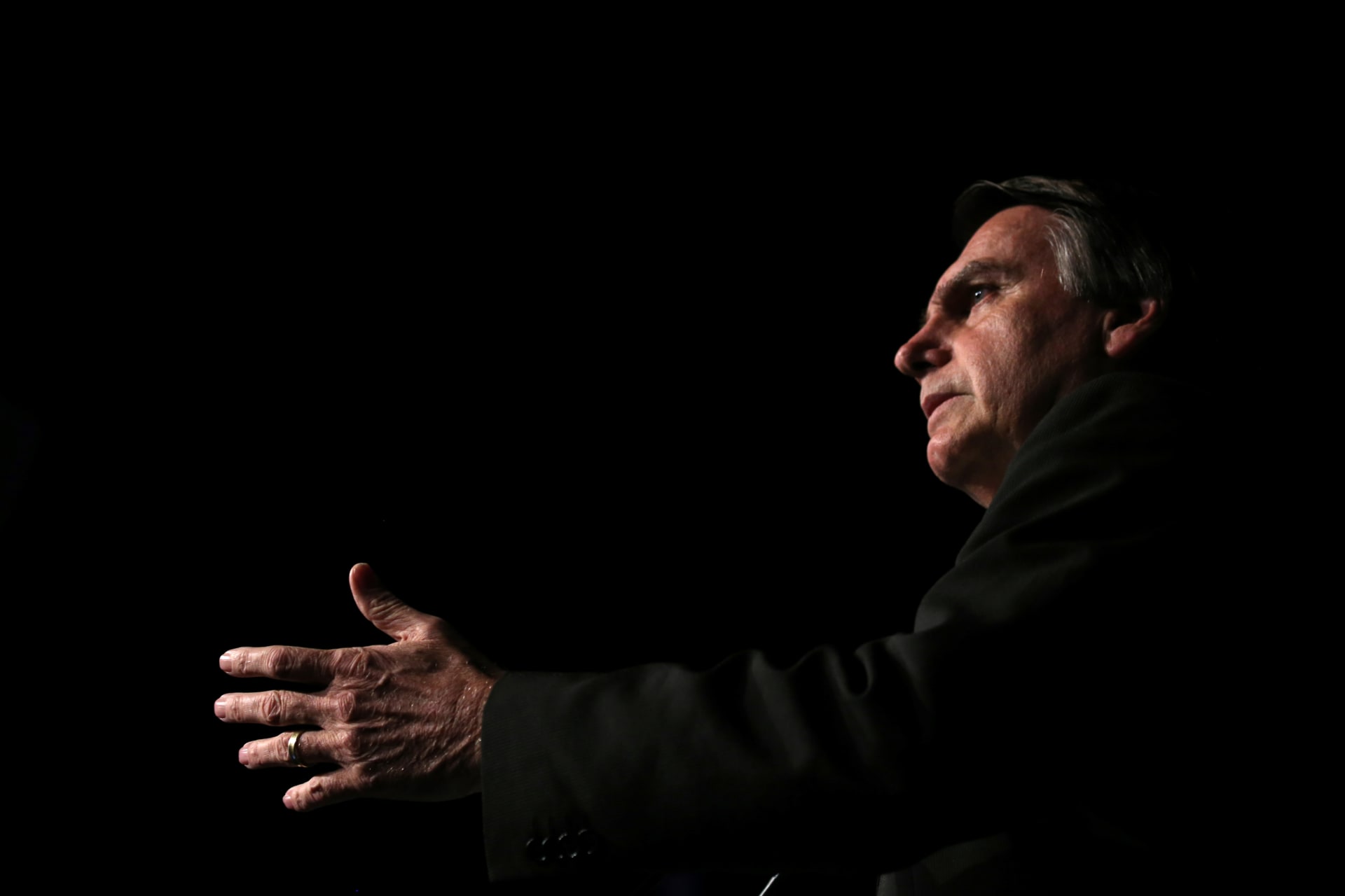 <p>Jair Bolsonaro, a candidate in Brazil’s presidential election, attends a presidential debate in Sao Paulo, Brazil June 18, 2018.</p>
