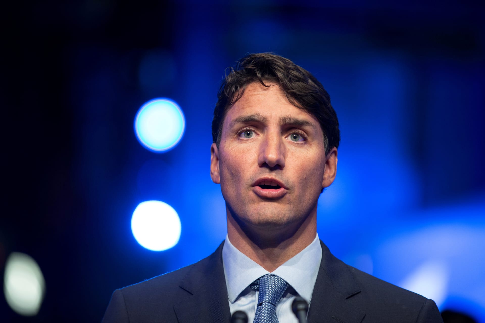 <p>Canada’s Prime Minister Justin Trudeau answers questions from the media in Montreal, Quebec, Canada, August 8, 2018.</p>
