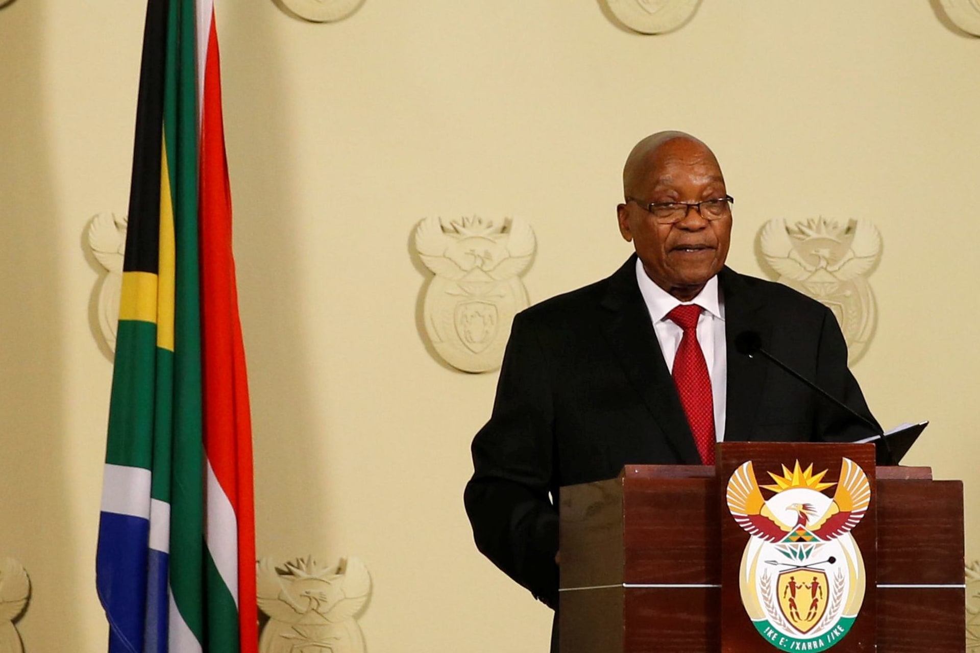<p>South African President Jacob Zuma announces his resignation. </p>
