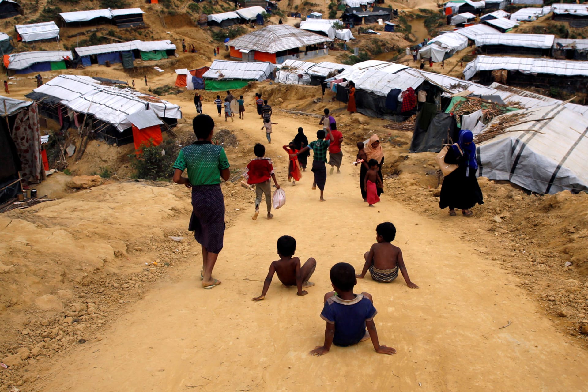 <p>Rohingya children at a refugee camp in Bangladesh. </p>

