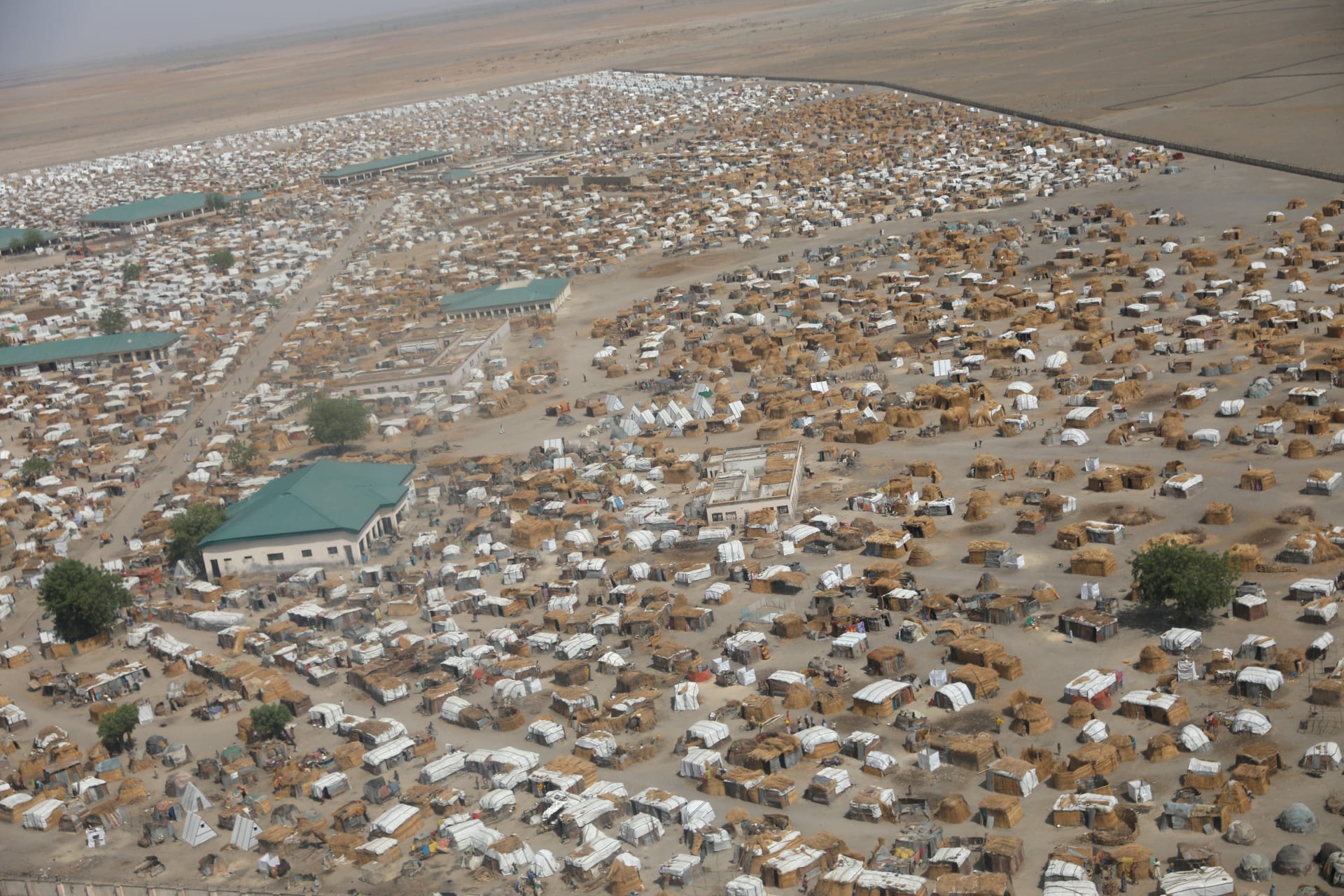 <p>Huts and sheds are seen at the Gamboru/Ngala internally displaced persons camp in Borno, Nigeria. </p>
