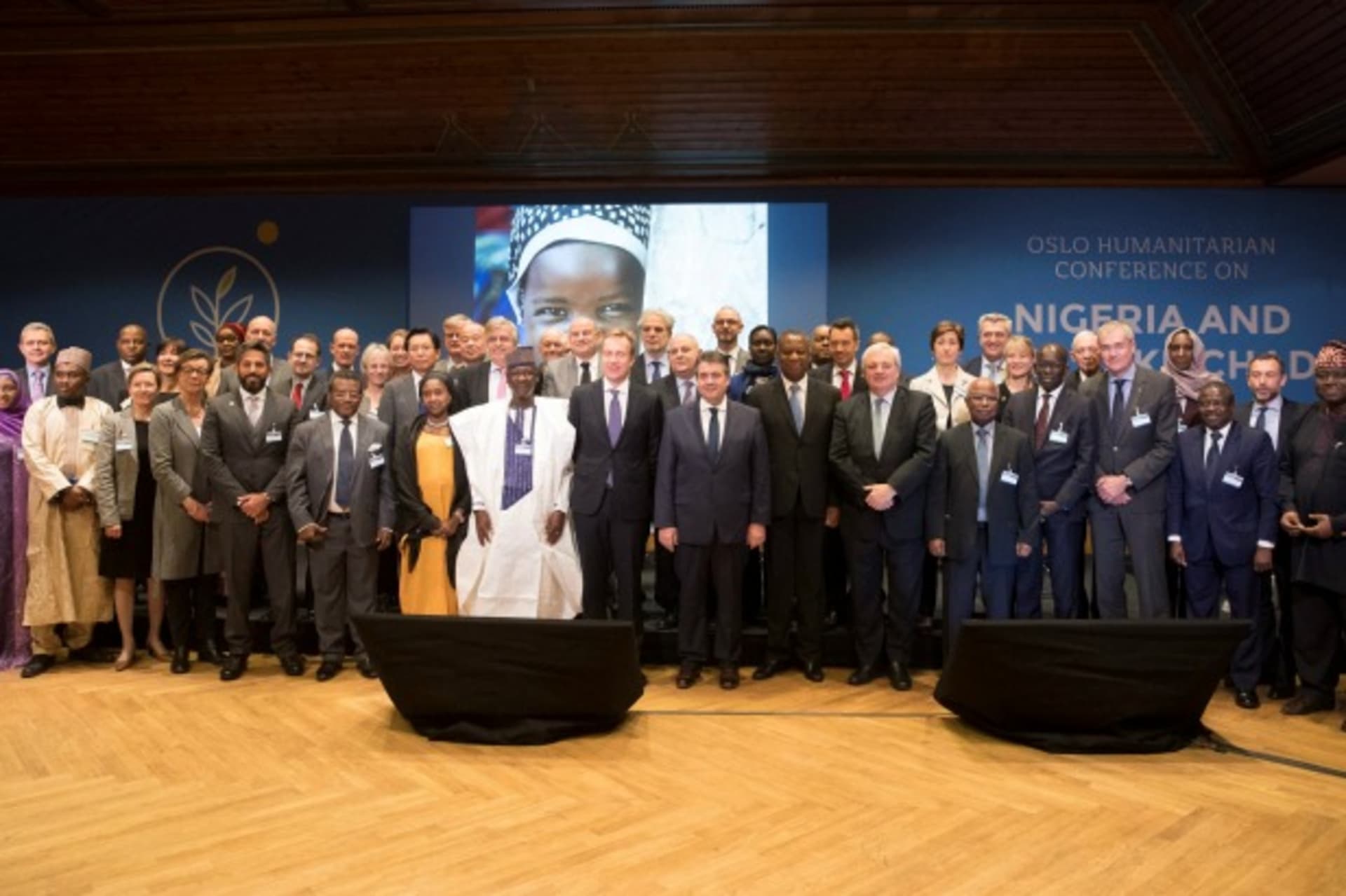 <p>The participants to the Oslo Humanitarian Conference on Nigeria and the Lake Chad Region pose for a family photo in Oslo, Norway February 24, 2017. </p>
