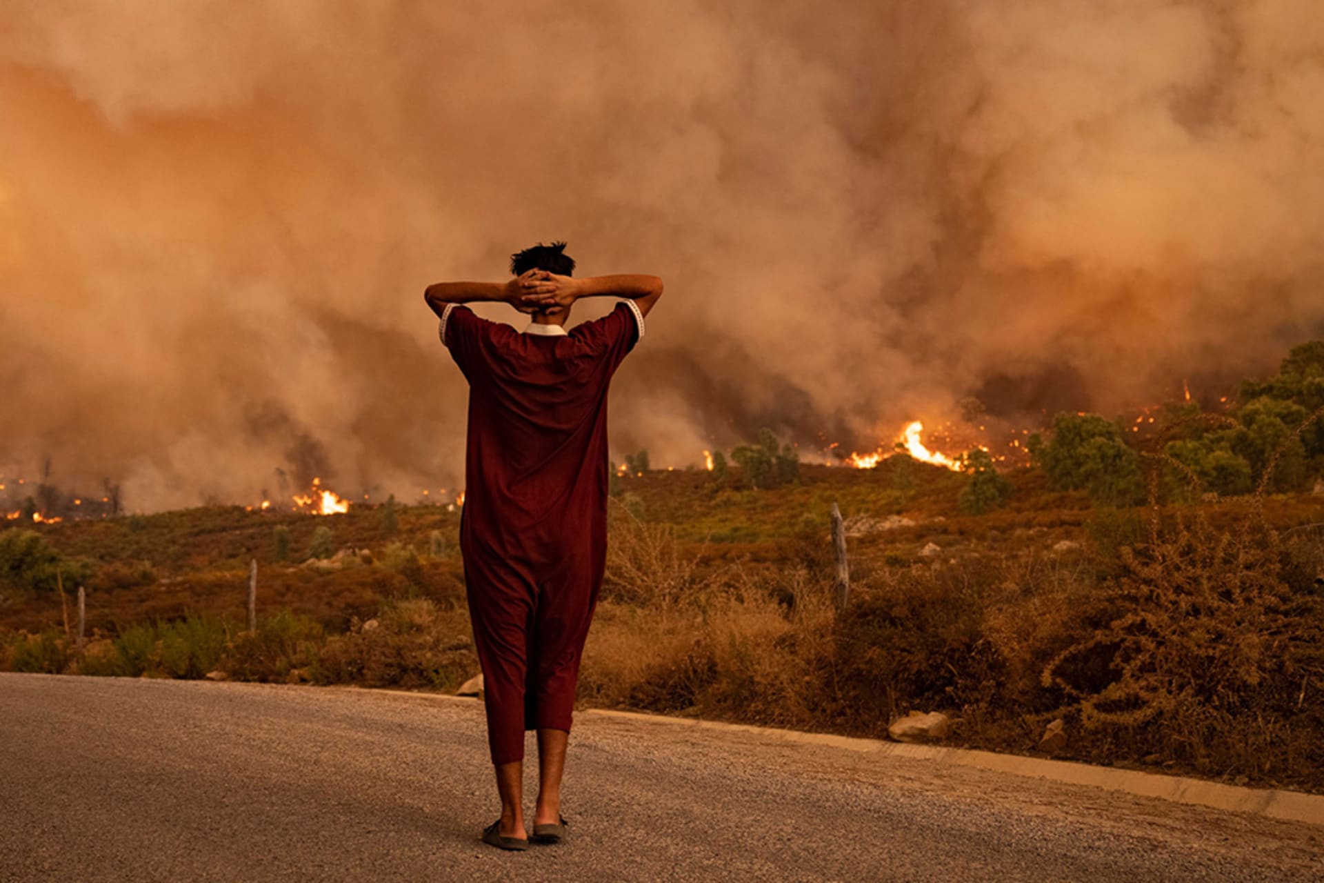 Distraught at wild fire