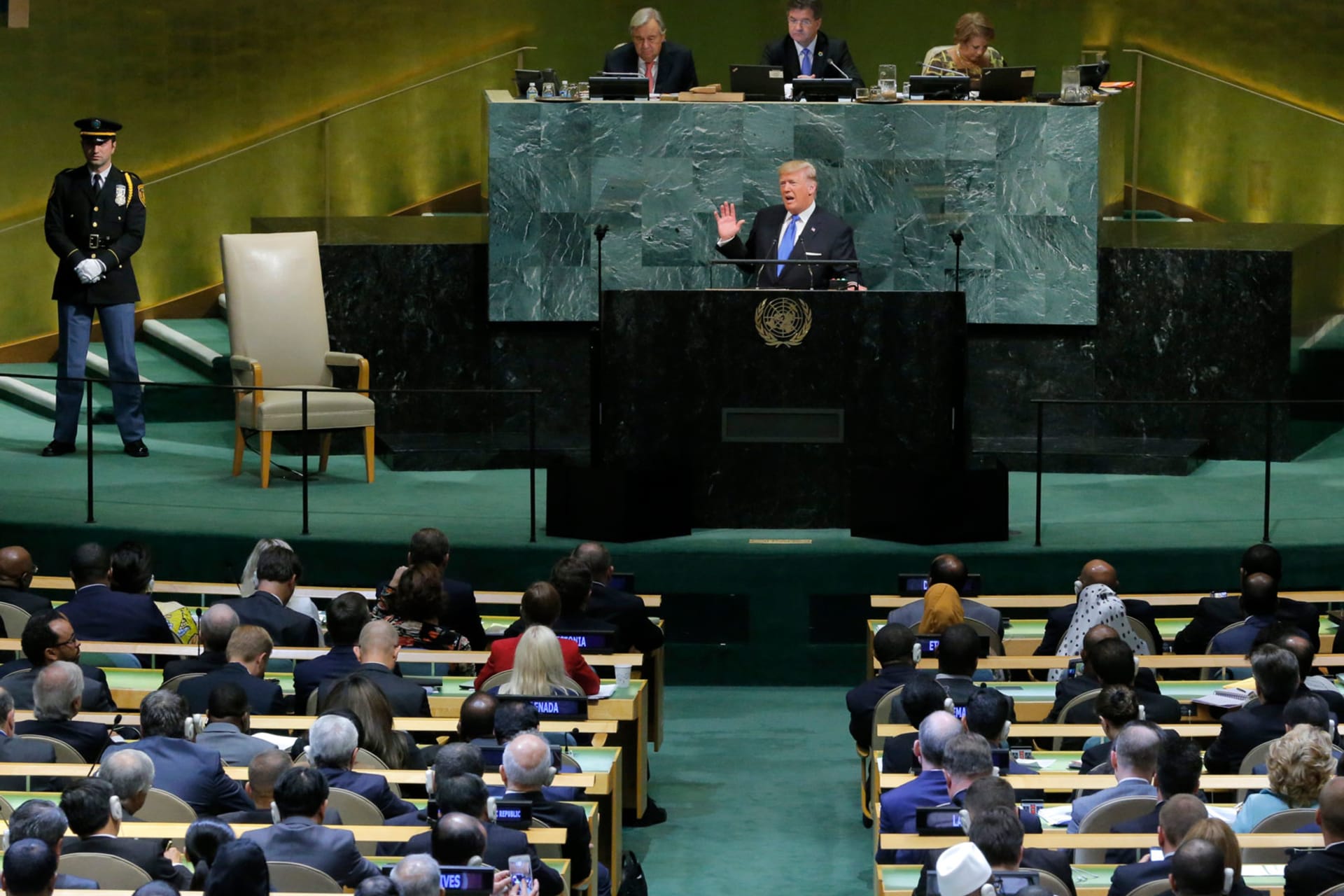 <p>President Donald J. Trump addresses the United Nations General Assembly on September 19, 2017.</p>

