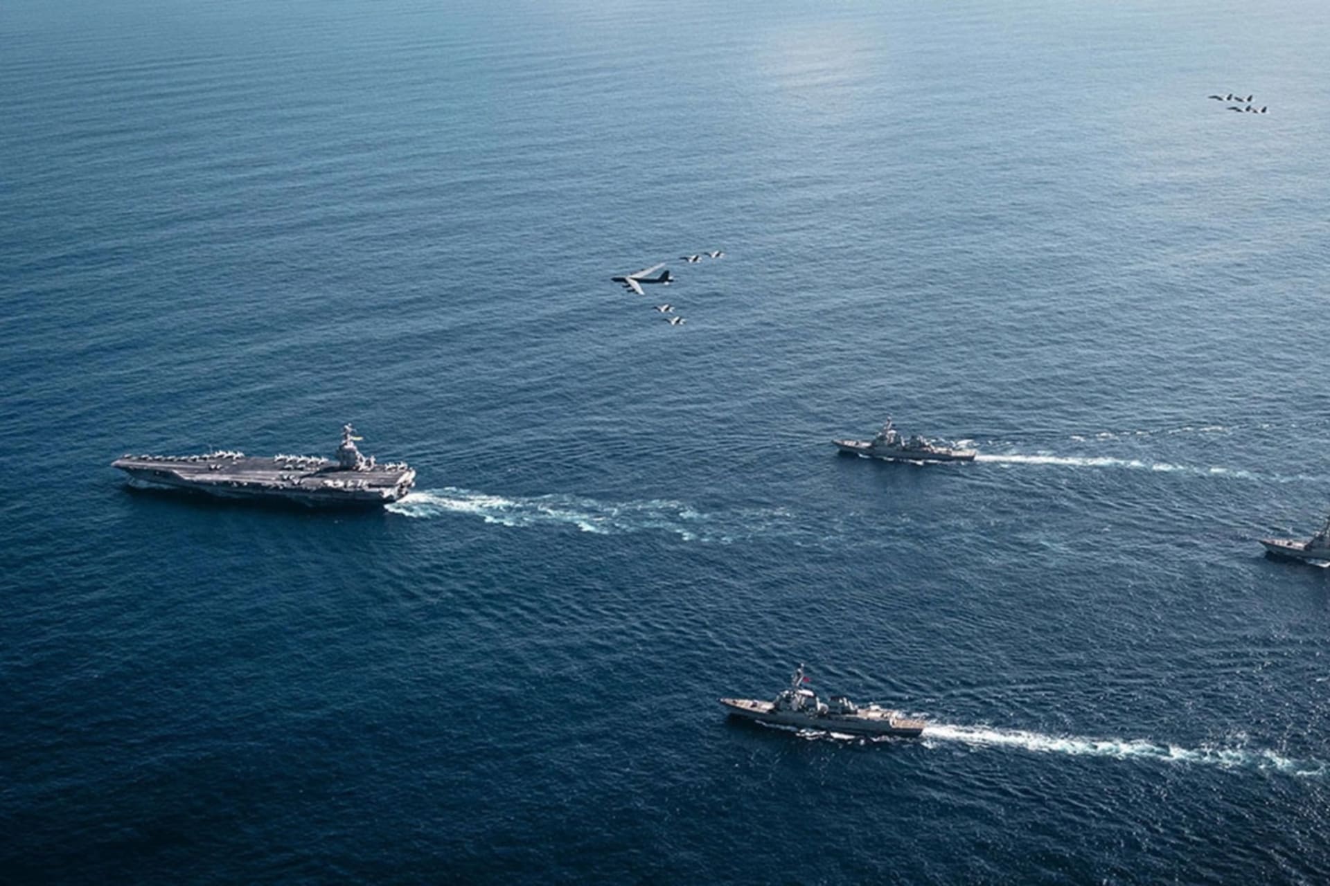 <p>The USS Gerald R. Ford Carrier Strike Group takes part in Operation Southern Spear, November 13, 2025.</p>