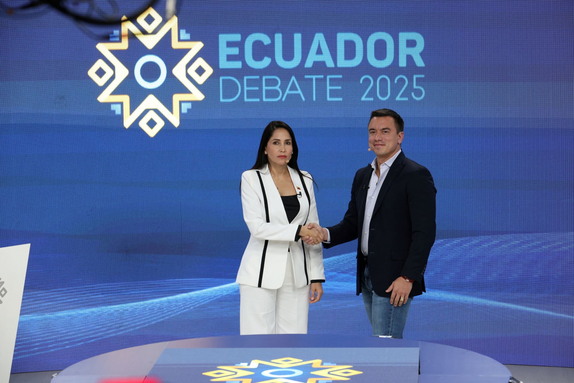 Photo of candidates for Ecuador's Presidential Election Current President Daniel Noboa and Luisa Gonzalez