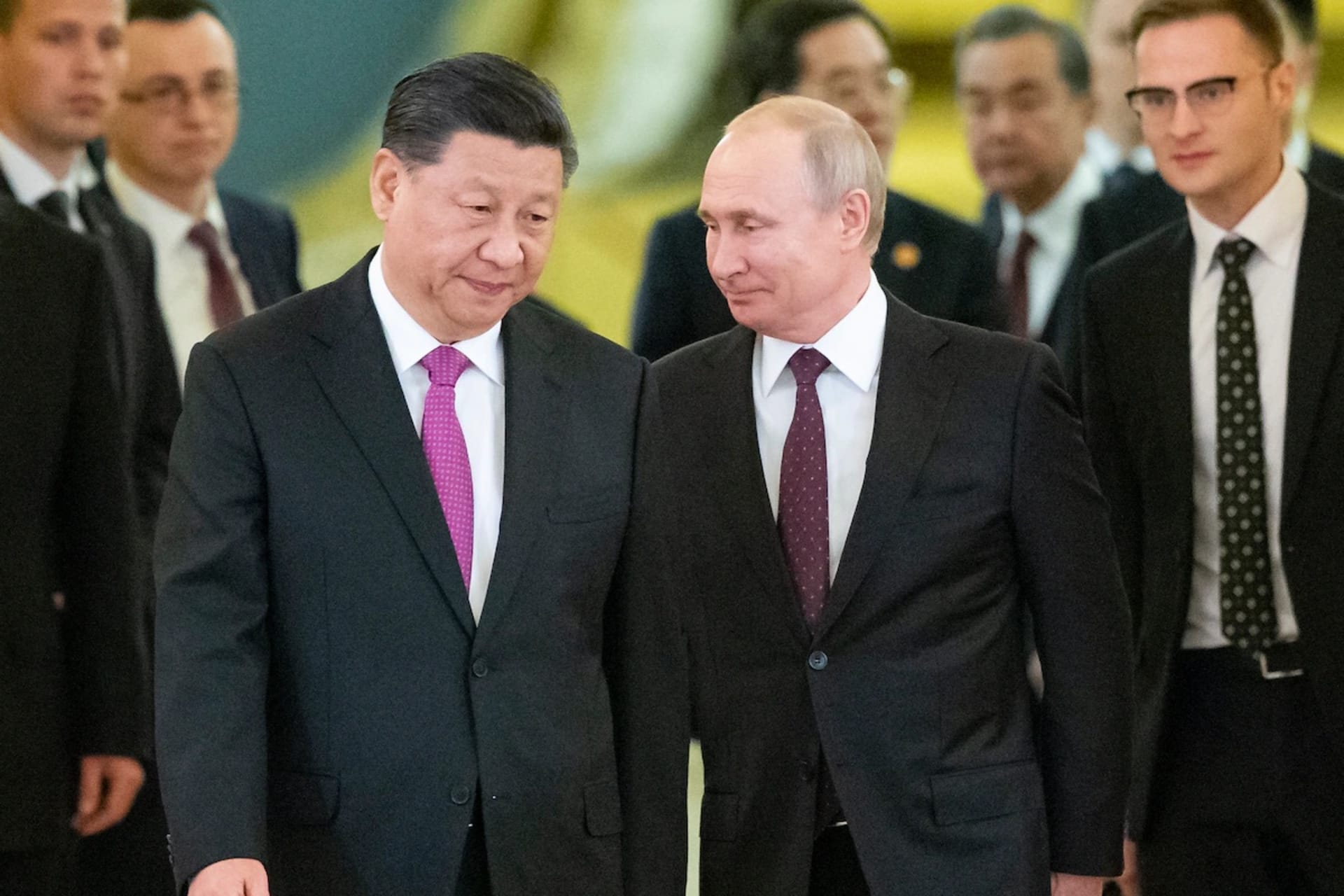 <p>Chinese President Xi Jinping and Russian President Vladimir Putin in Moscow in June 2019. </p>
