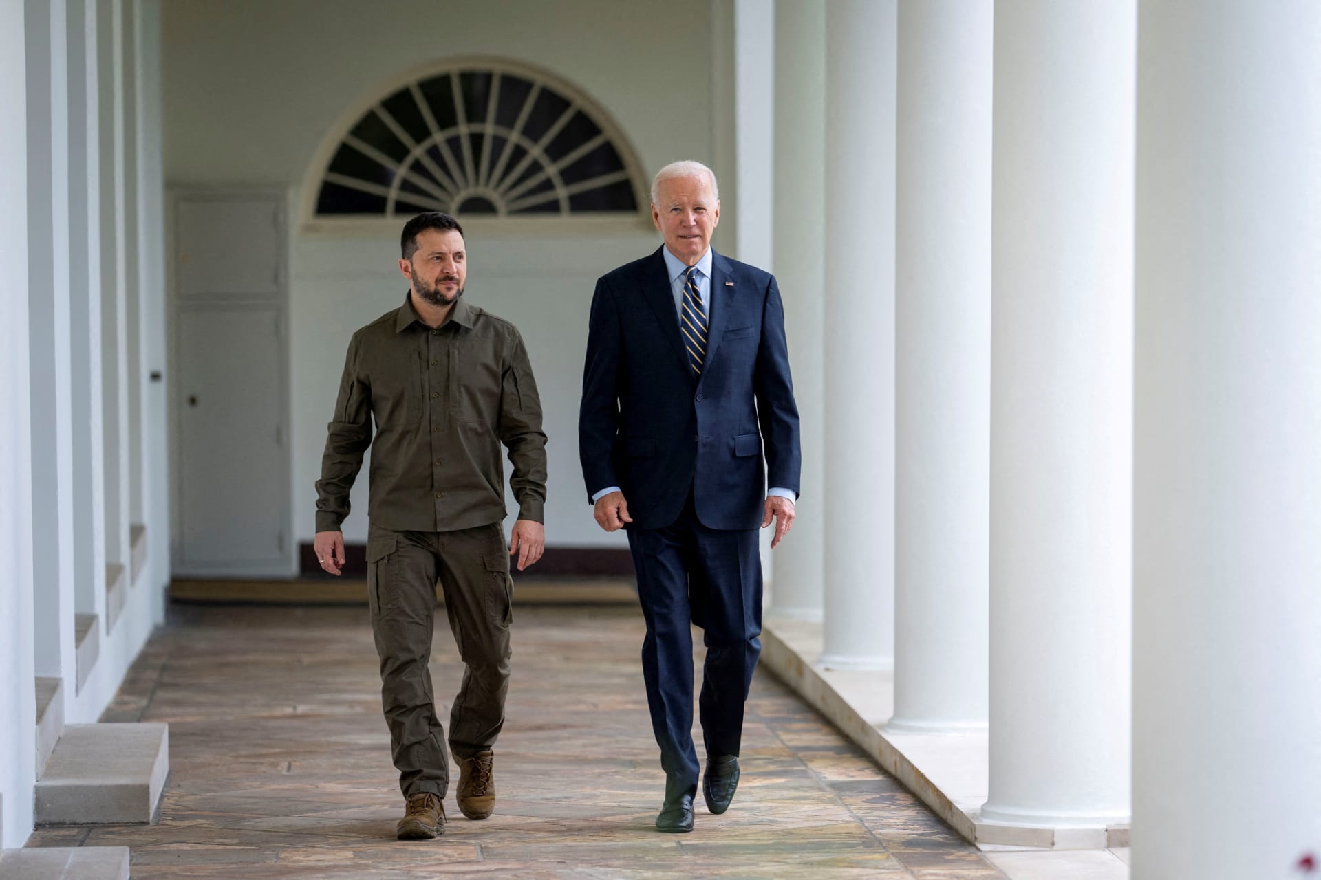 <p>Ukrainian President Volodymyr Zelenskiy meets with President Joe Biden at the White House in Washington.</p>
