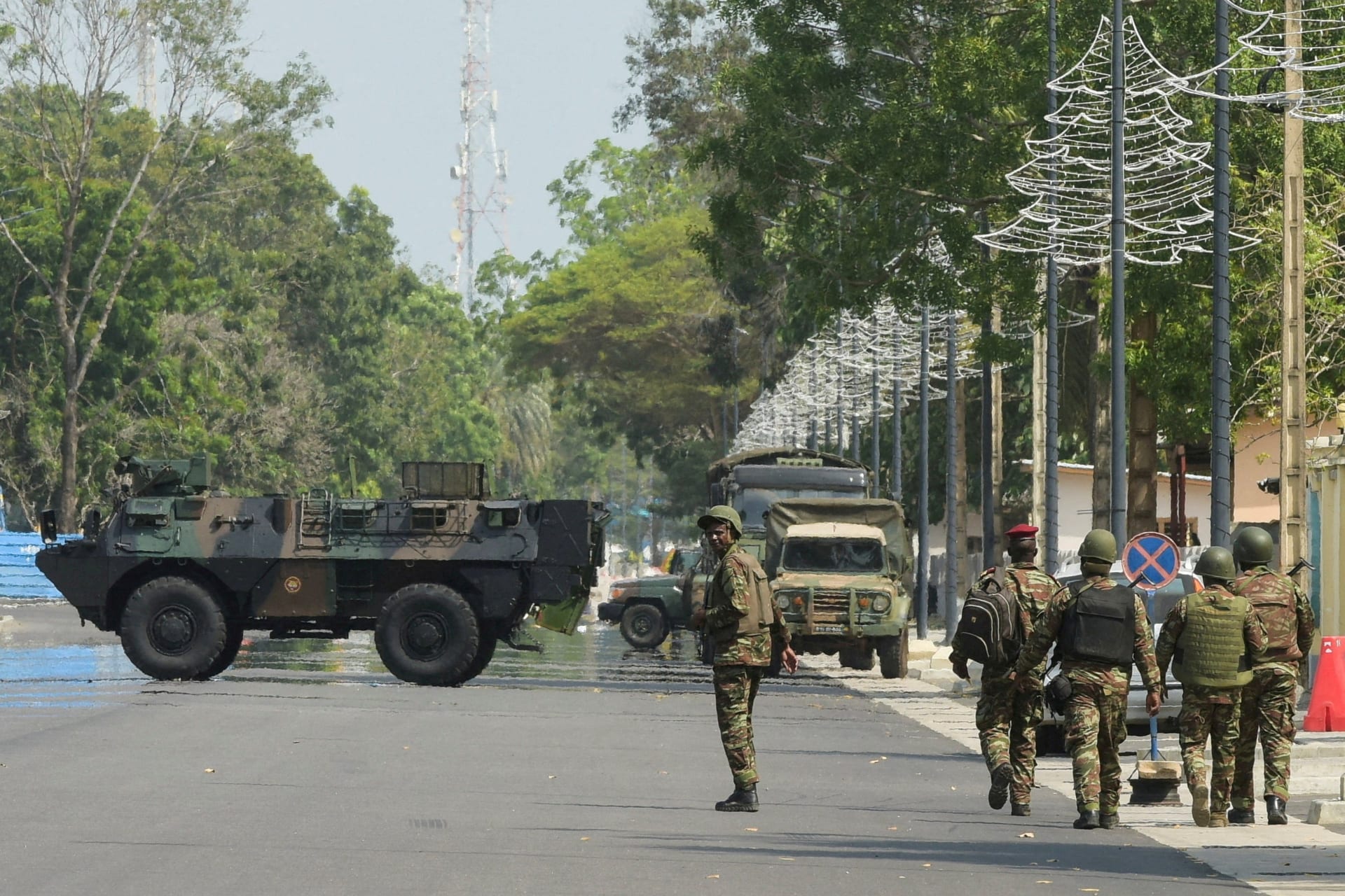 <p>Soldiers patrol in front of Benin’s radio and television station after, according to Benin’s Interior Minister, the country’s armed forces thwarted the attempted coup against Beninese President Patrice Talon, in Cotonou, Benin, on December 7, 2025.</p>
