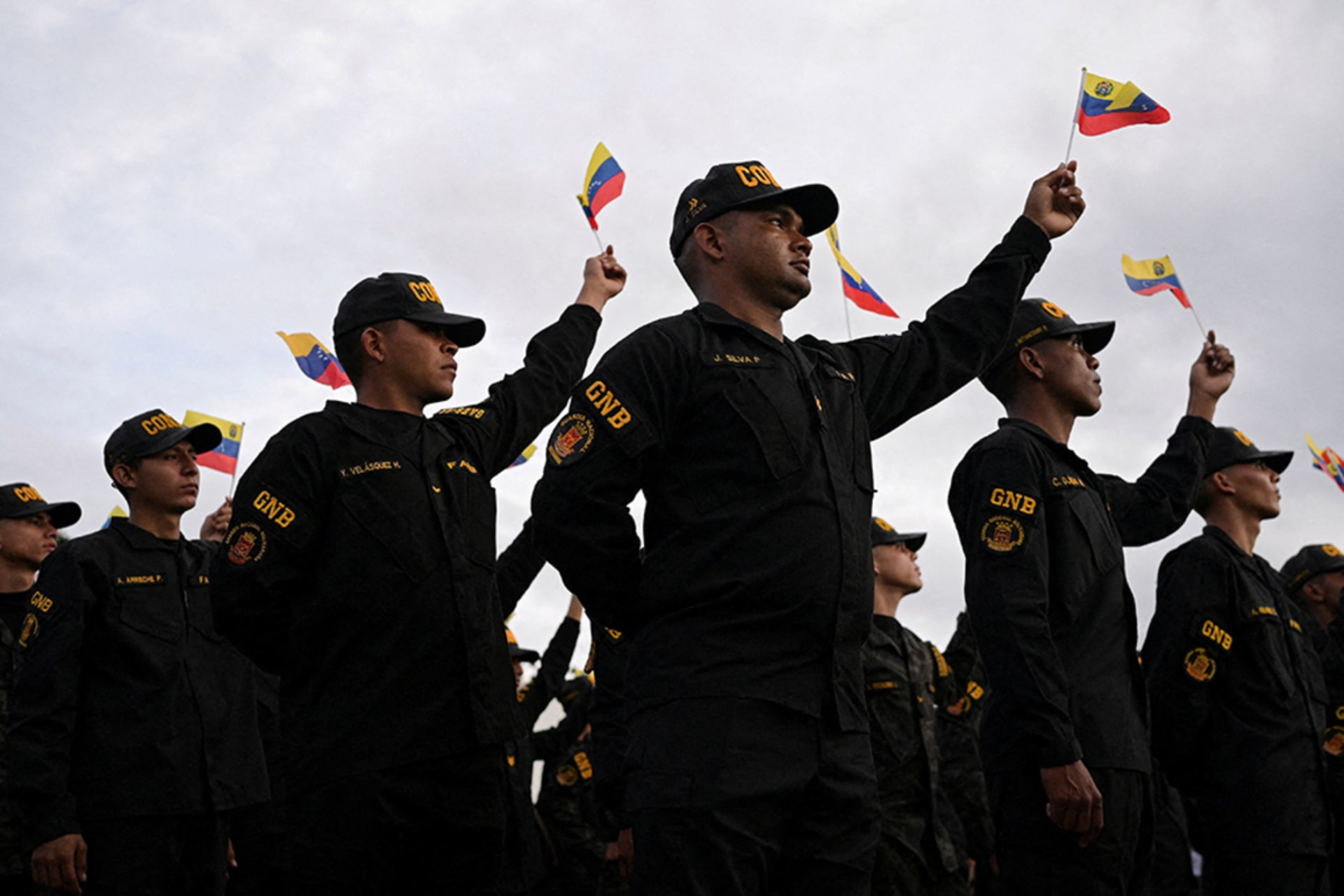 <p>Members of the National Anti-Extortion and Kidnapping Command take part in a rally against a possible escalation of U.S. actions toward the country, in Caracas, Venezuela, November 25, 2025.</p>
