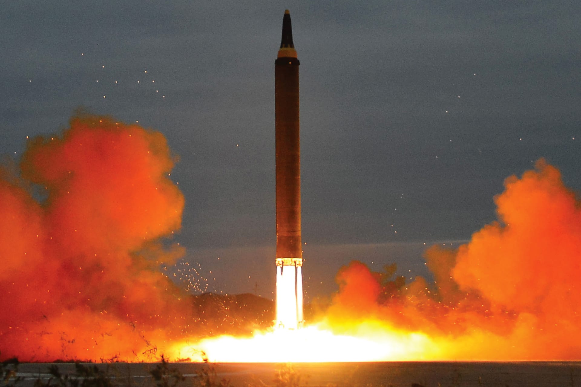 <p>A missile is launched during a drill in this undated photo released by North Korea’s Central News Agency on August 30, 2017.</p>
