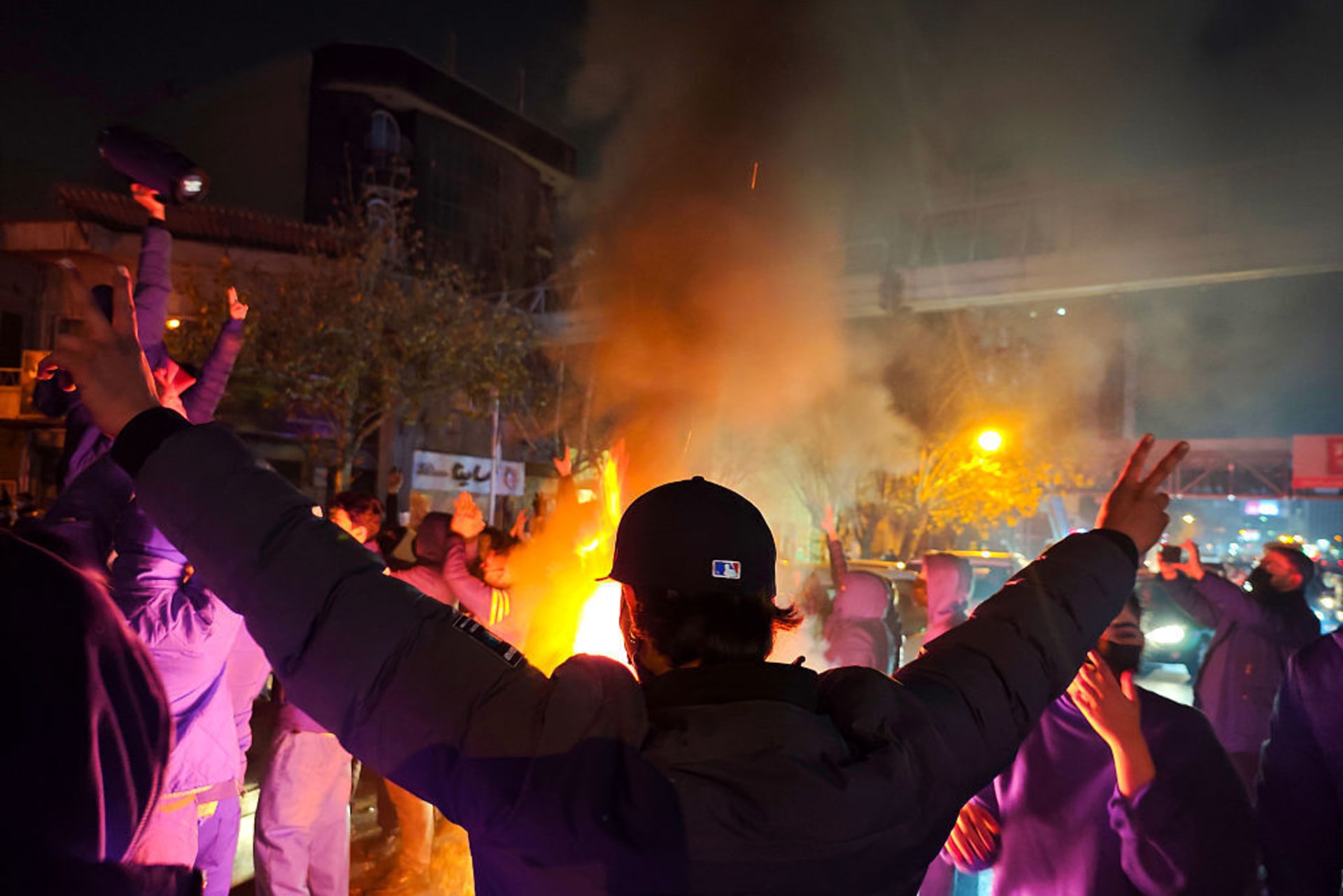 <p> Fires are lit as protesters rally in Tehran, Iran on January 8, 2026.</p>

