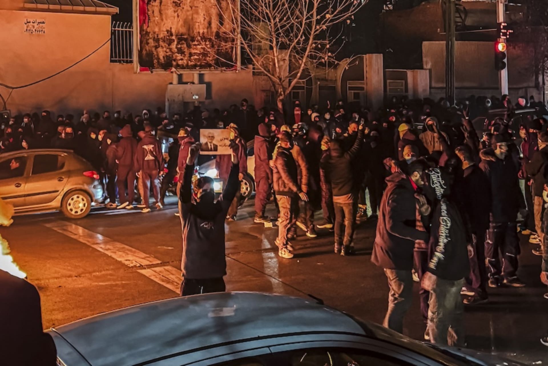 <p>Iranians gather while blocking a street during a protest in Tehran, Iran on January 9, 2026.</p>
